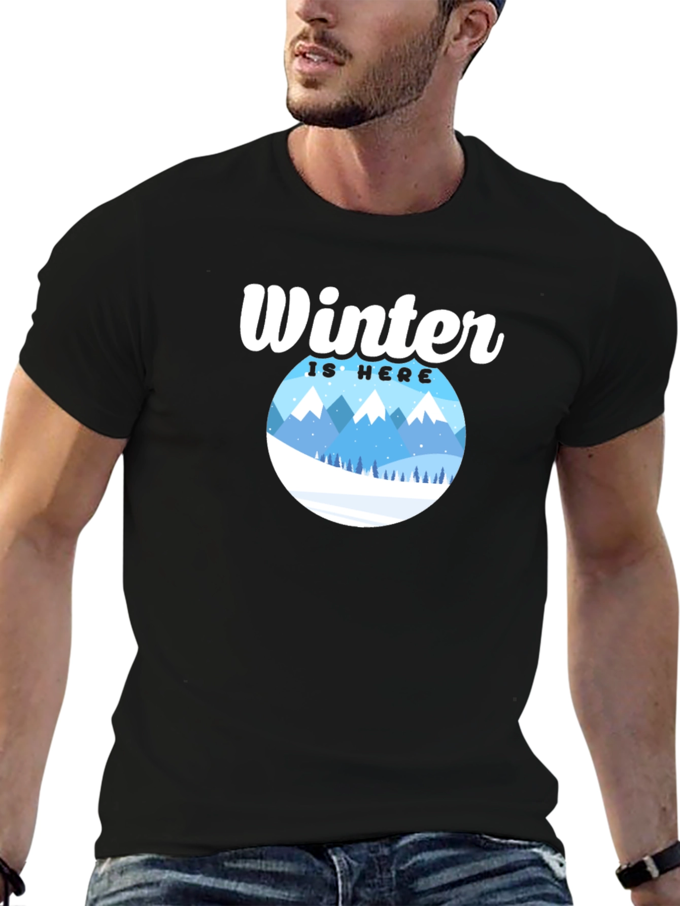 Winter Is Here Graphic Tee - Black