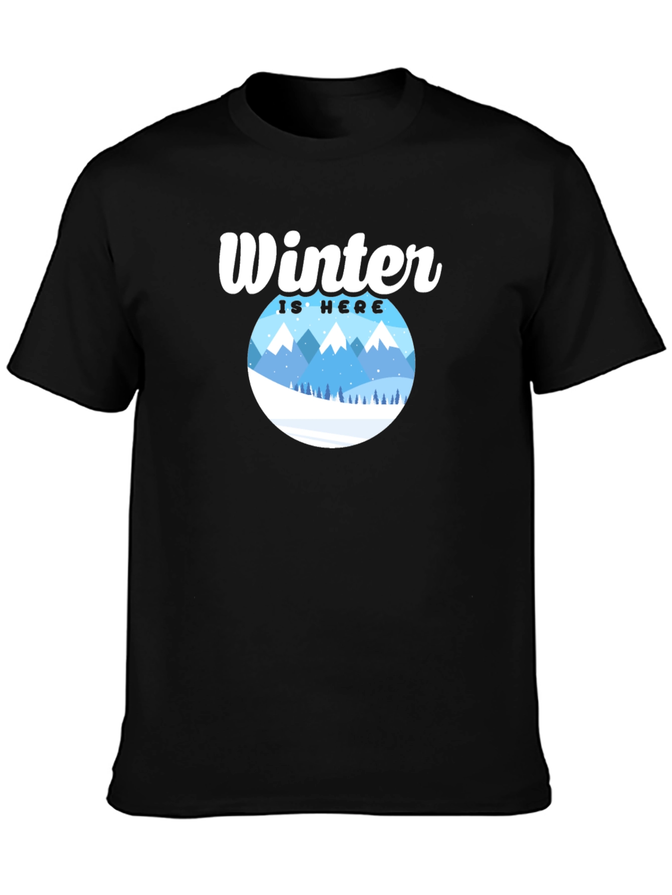 Winter Is Here Graphic Tee - Black