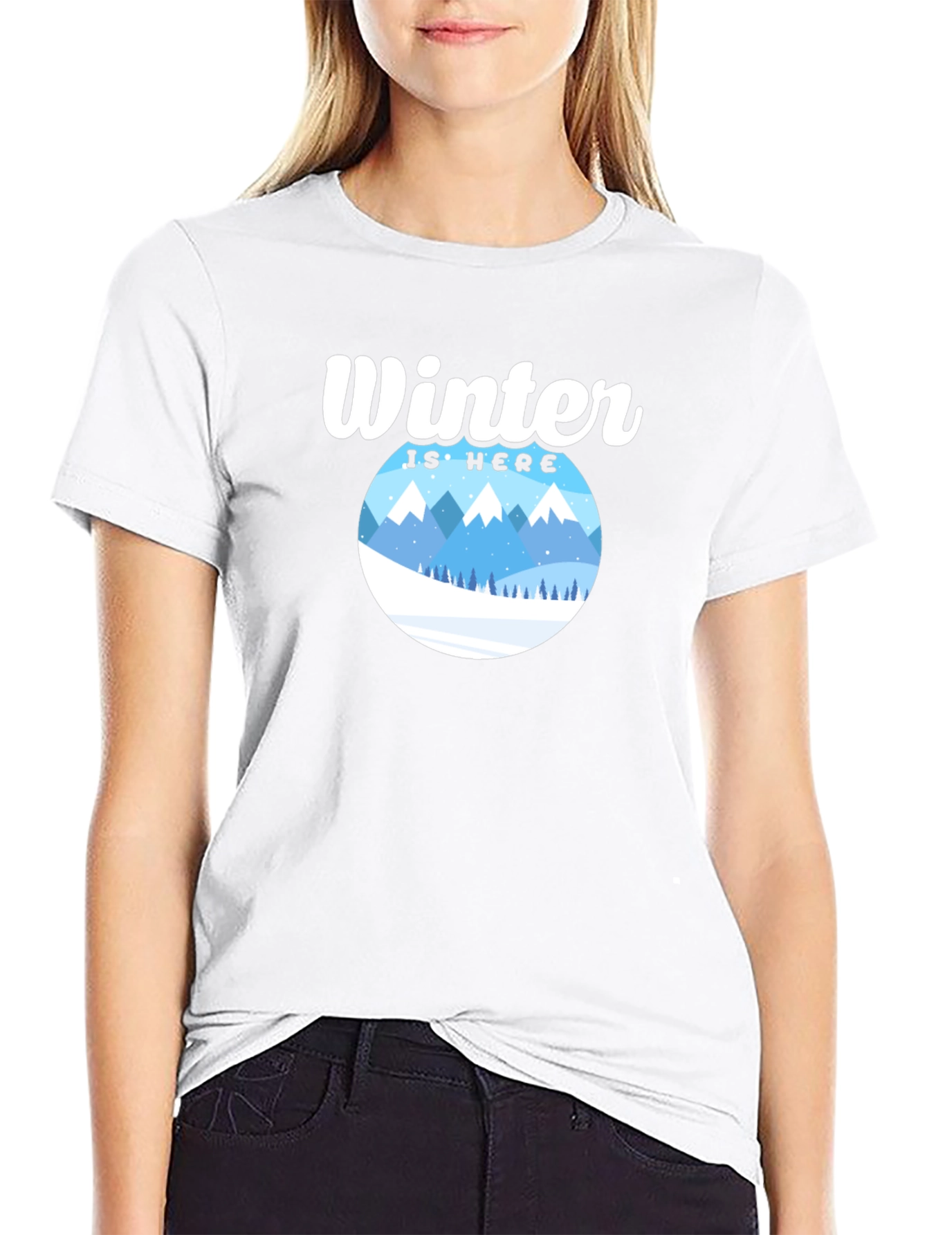 Winter Is Here Graphic Tee - Black