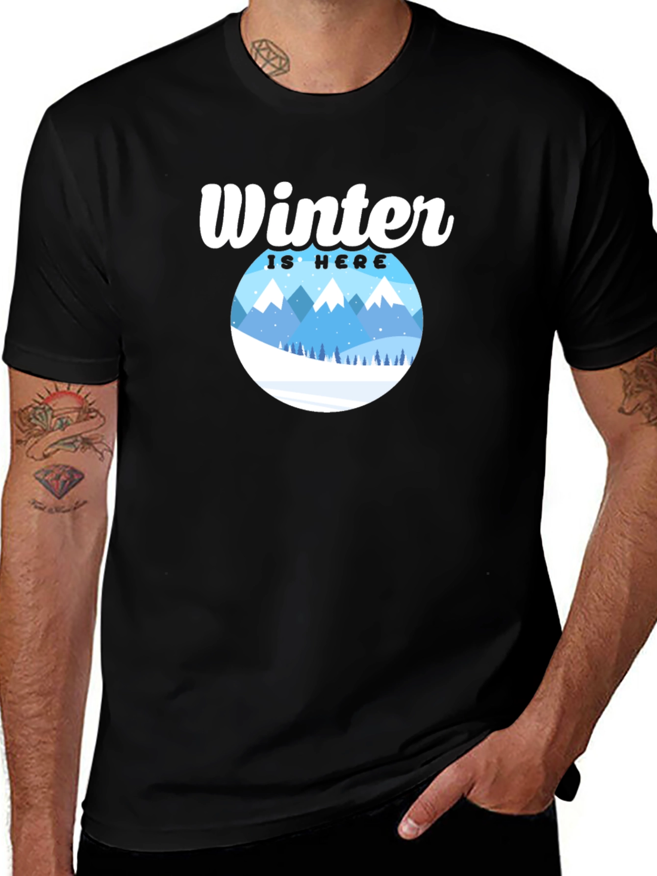 Winter Is Here Graphic Tee - Black