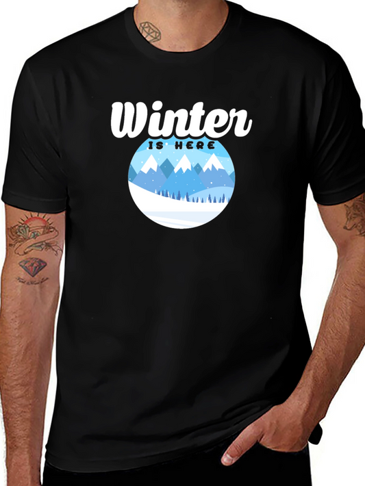 Winter Is Here Graphic Tee - Black