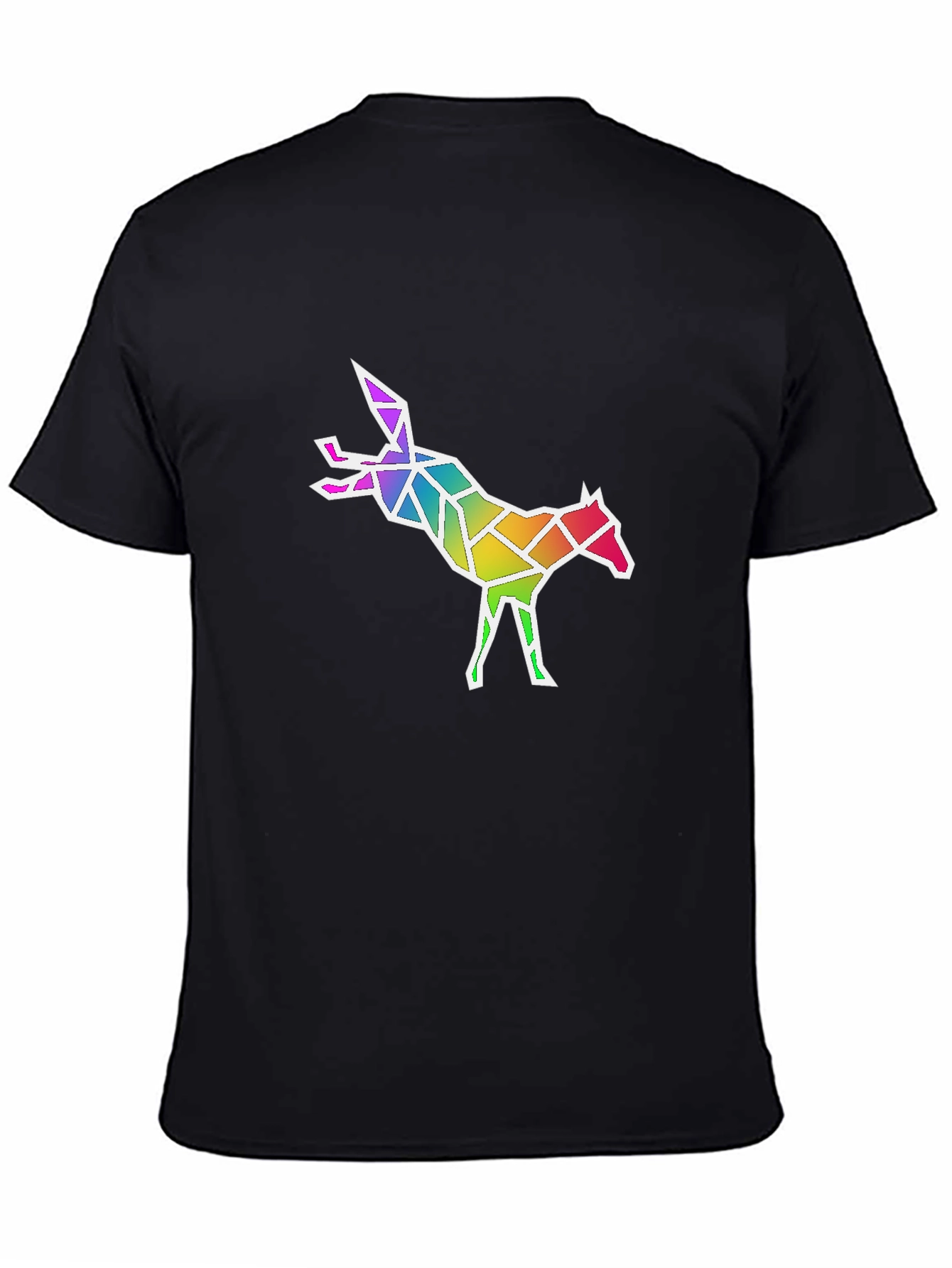 Geometric Rainbow Fox Graphic T-Shirt