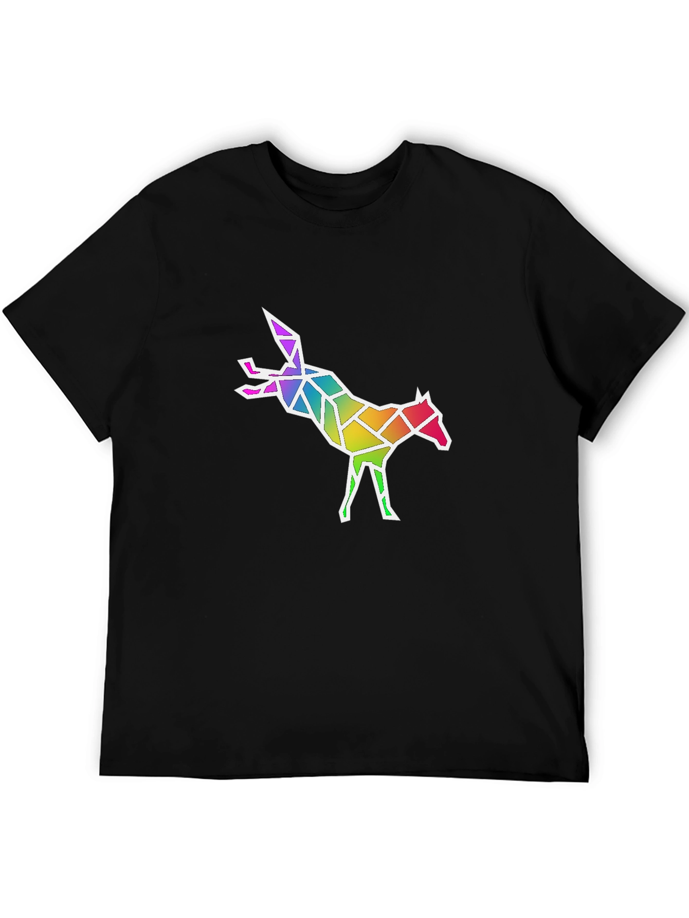 Geometric Rainbow Fox Graphic T-Shirt
