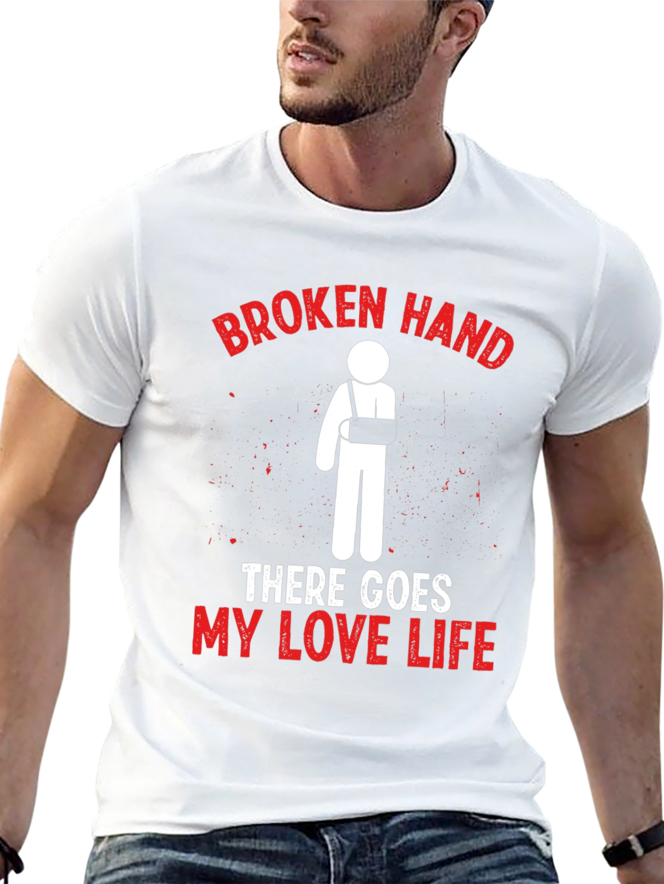 Broken Hand Love Life Graphic T-Shirt
