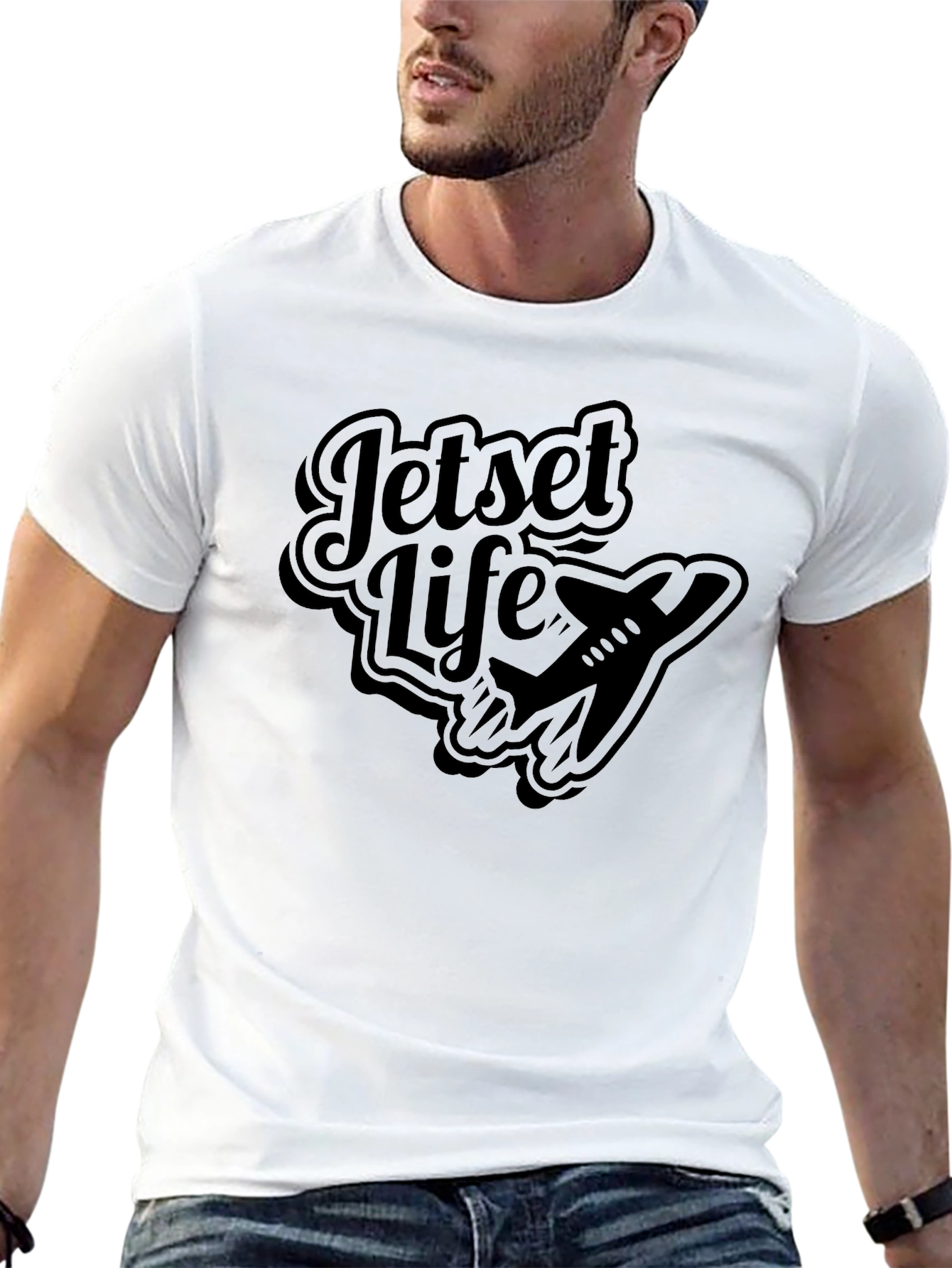Jetset Life Graphic T-Shirt - Black