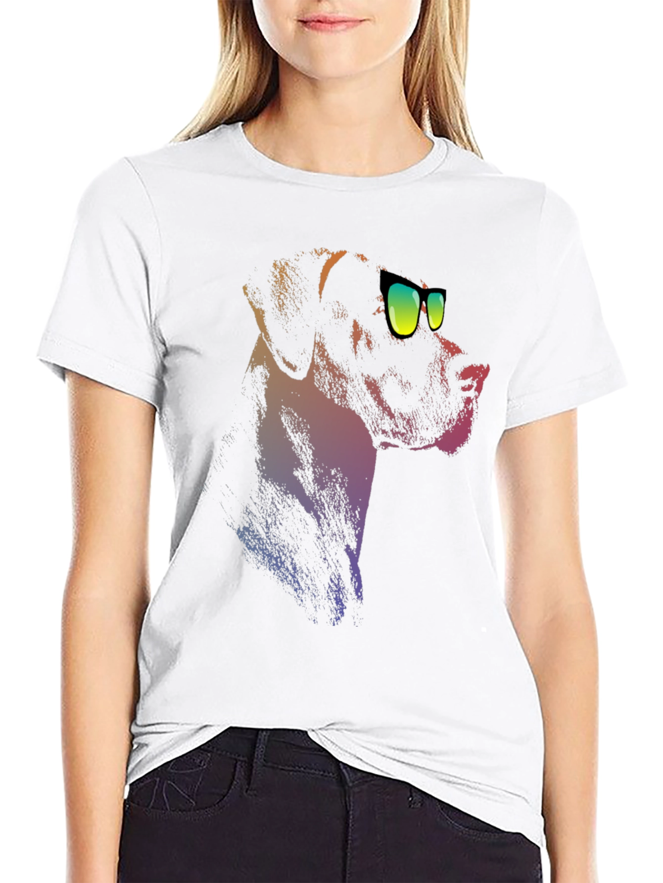 Cool Dog Tee: Black T-Shirt with Dog Graphic