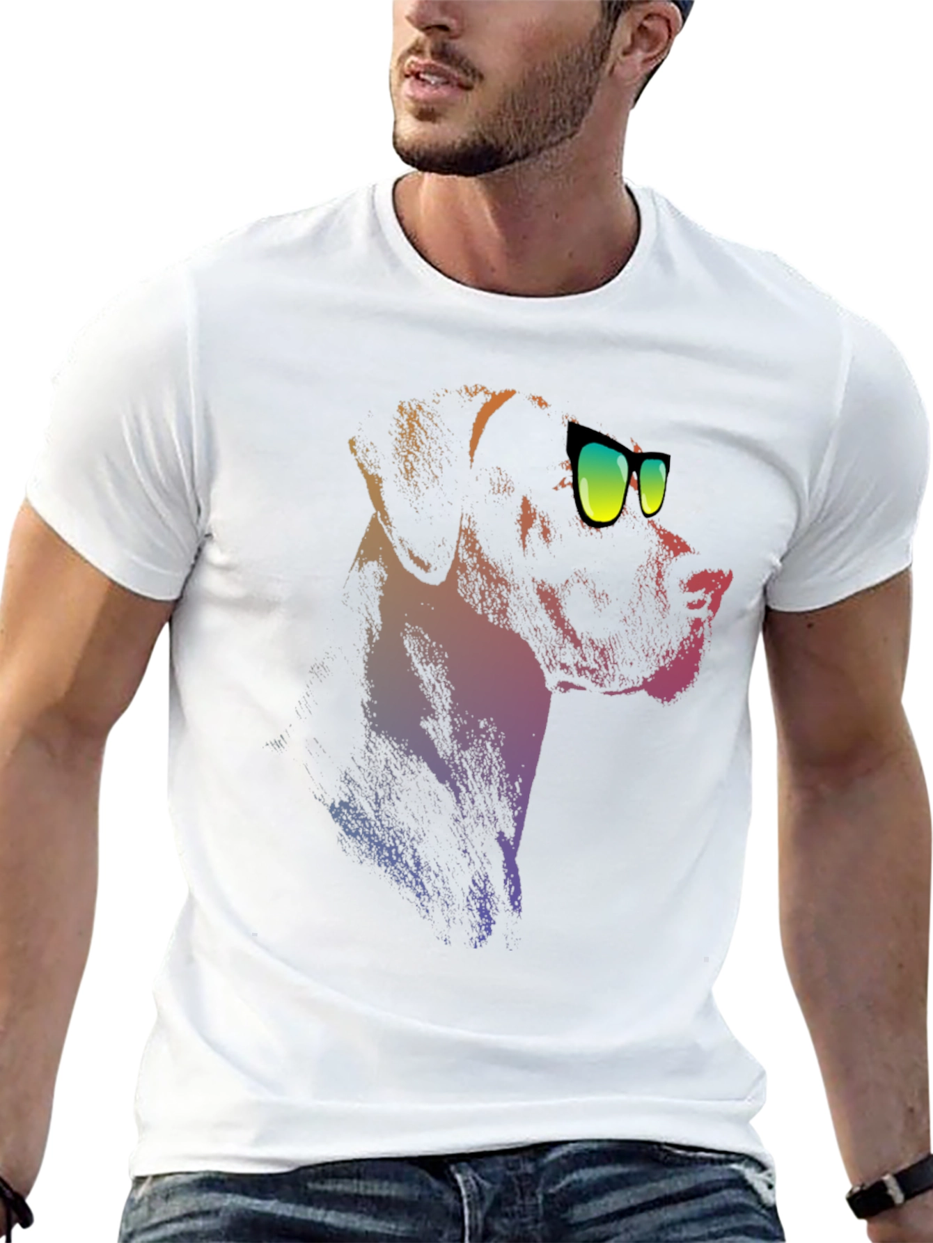Cool Dog Tee: Black T-Shirt with Dog Graphic