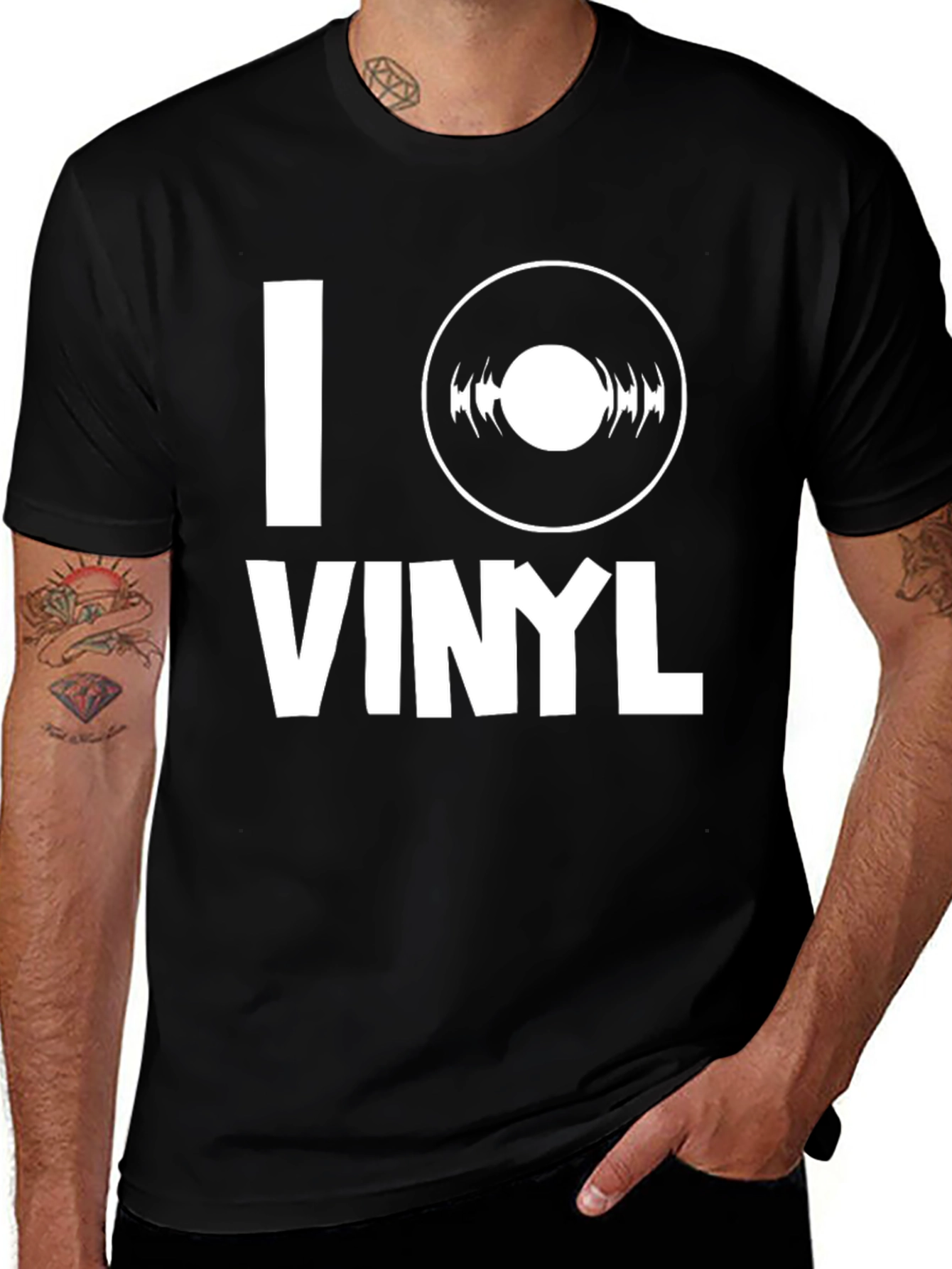 I Heart Vinyl Graphic T-Shirt - Music Lover Tee