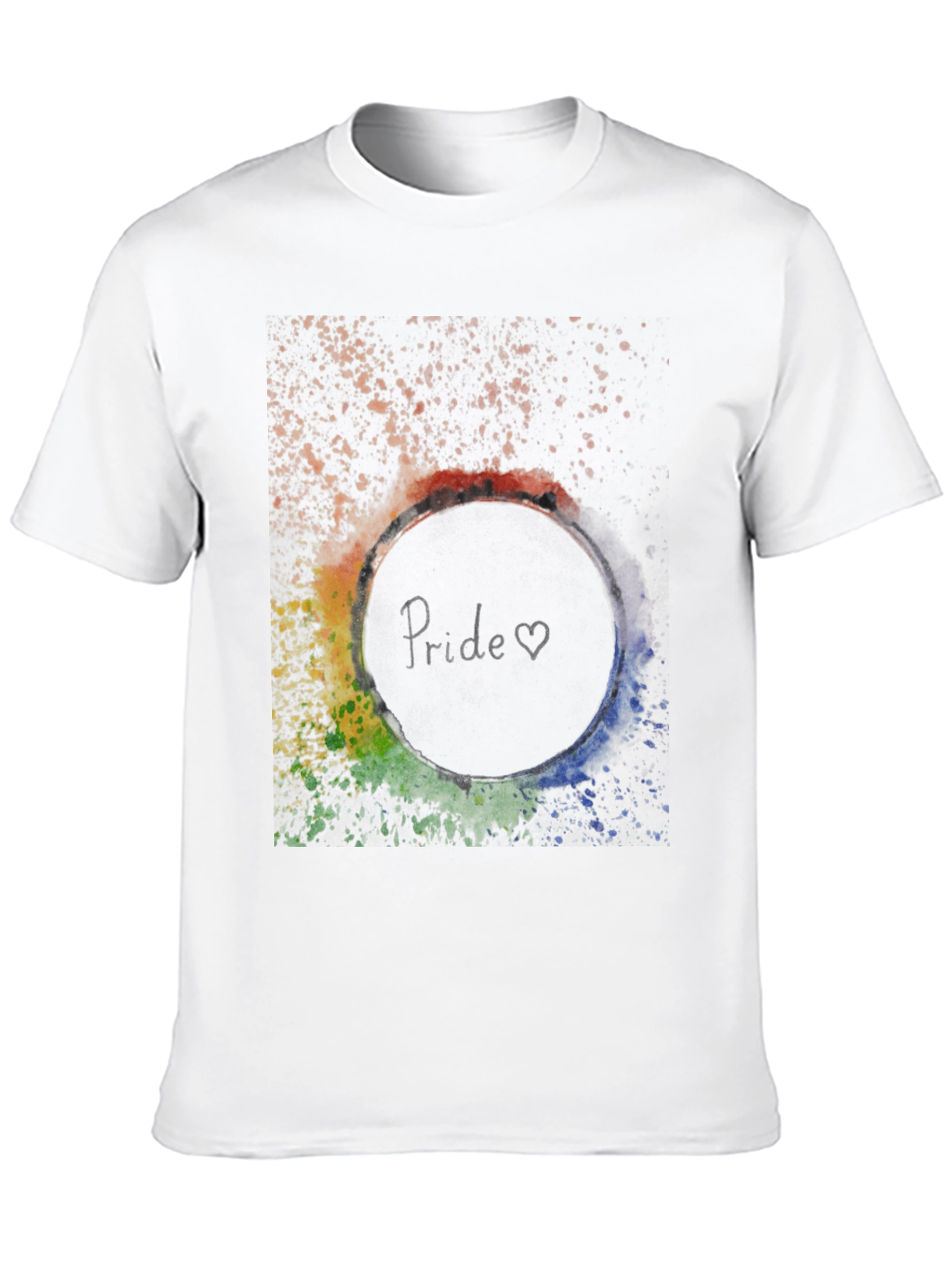 Pride T-Shirt - Rainbow Splatter Circle