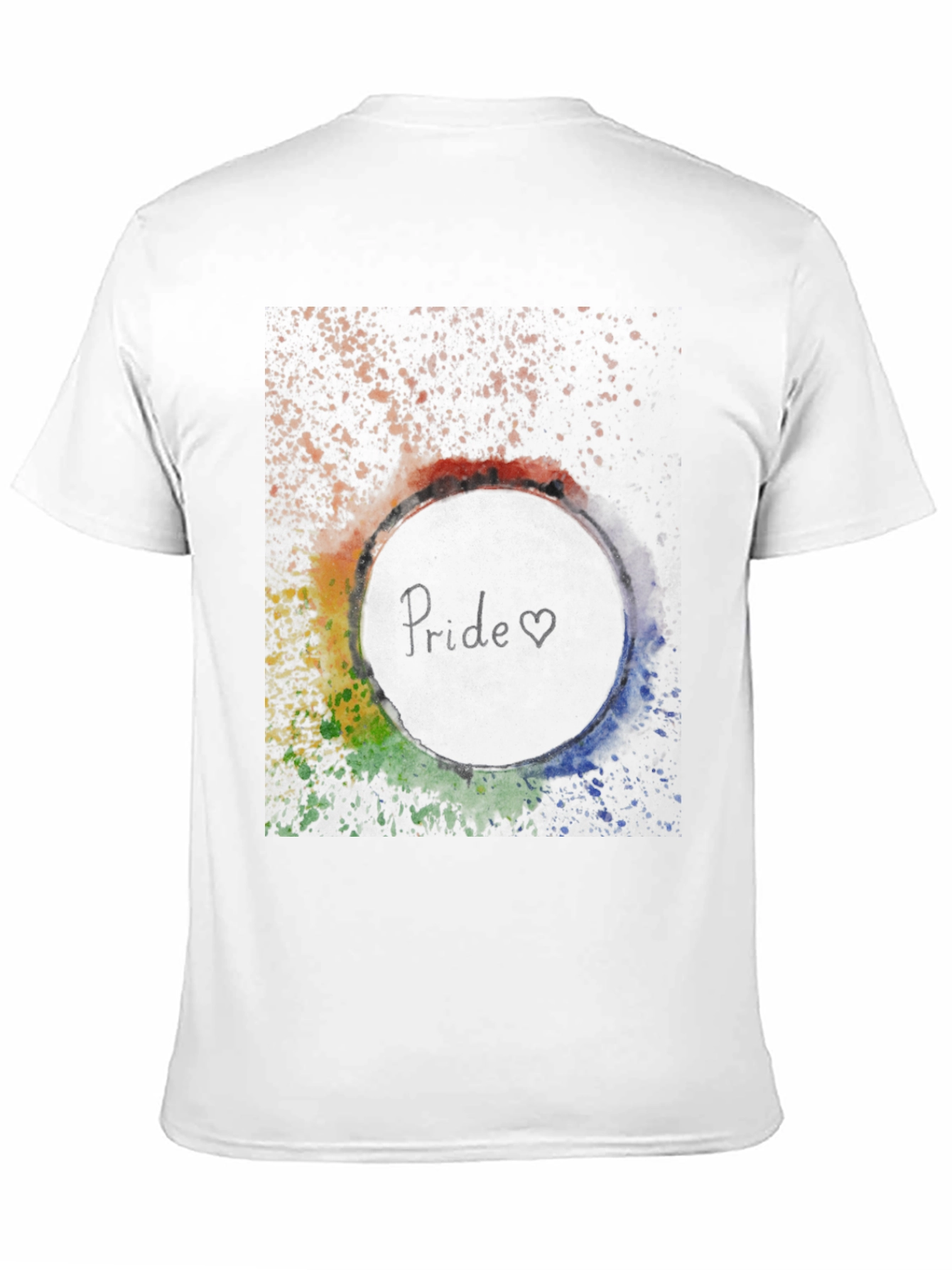 Pride T-Shirt - Rainbow Splatter Circle