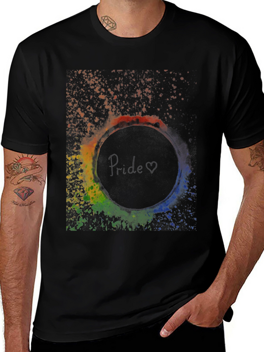 Pride T-Shirt - Rainbow Splatter Circle