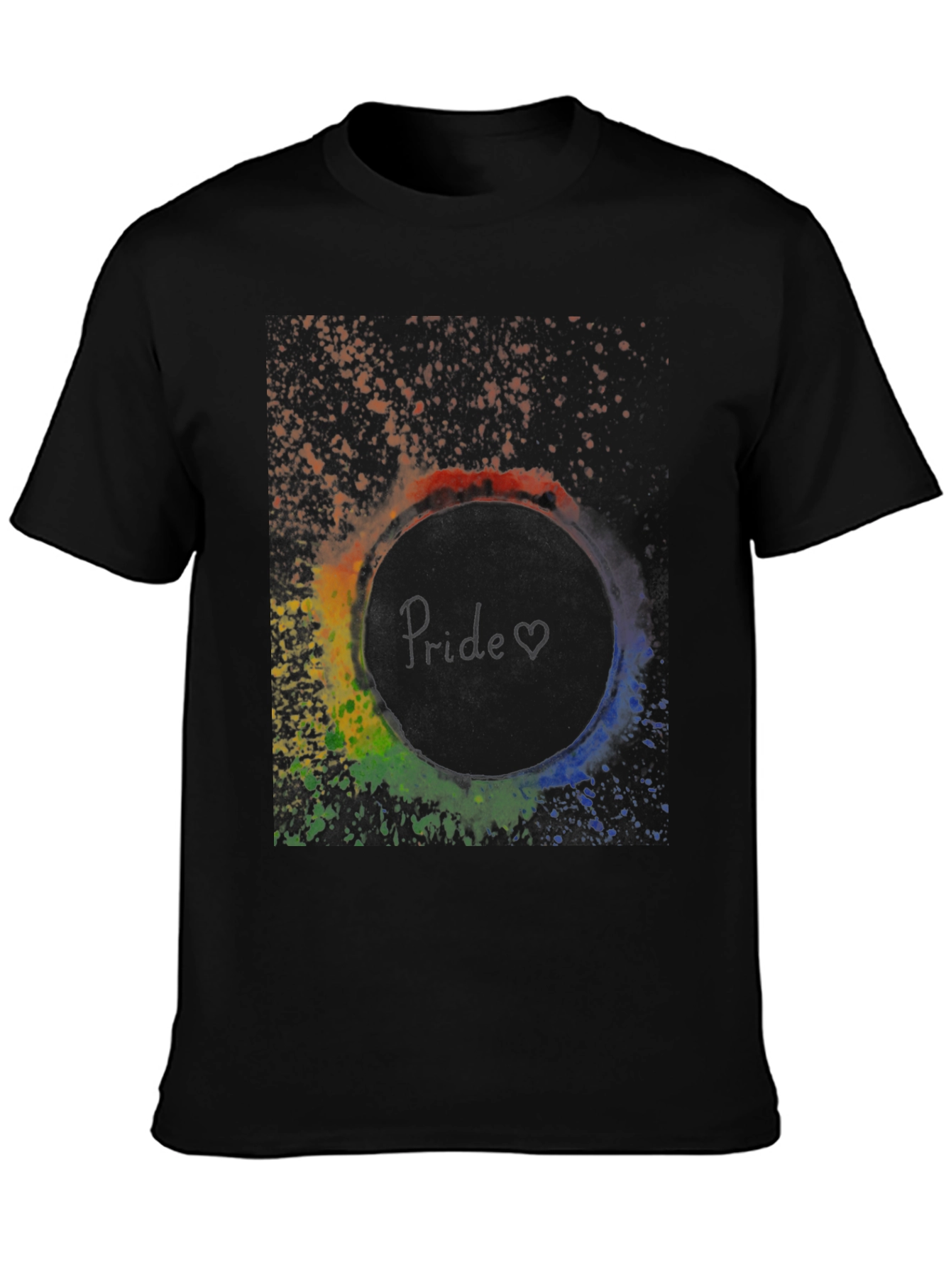Pride T-Shirt - Rainbow Splatter Circle