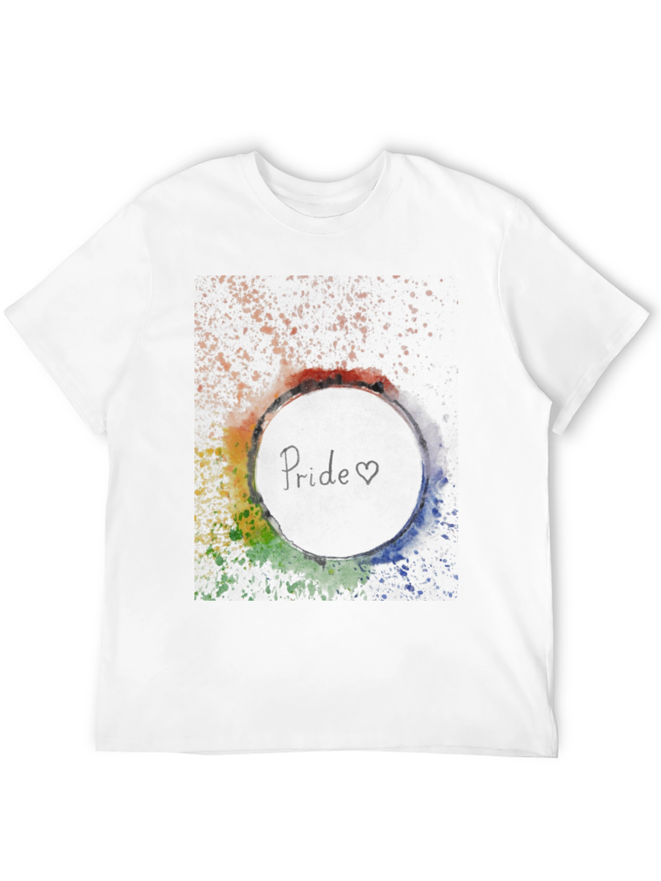 Pride T-Shirt - Rainbow Splatter Circle