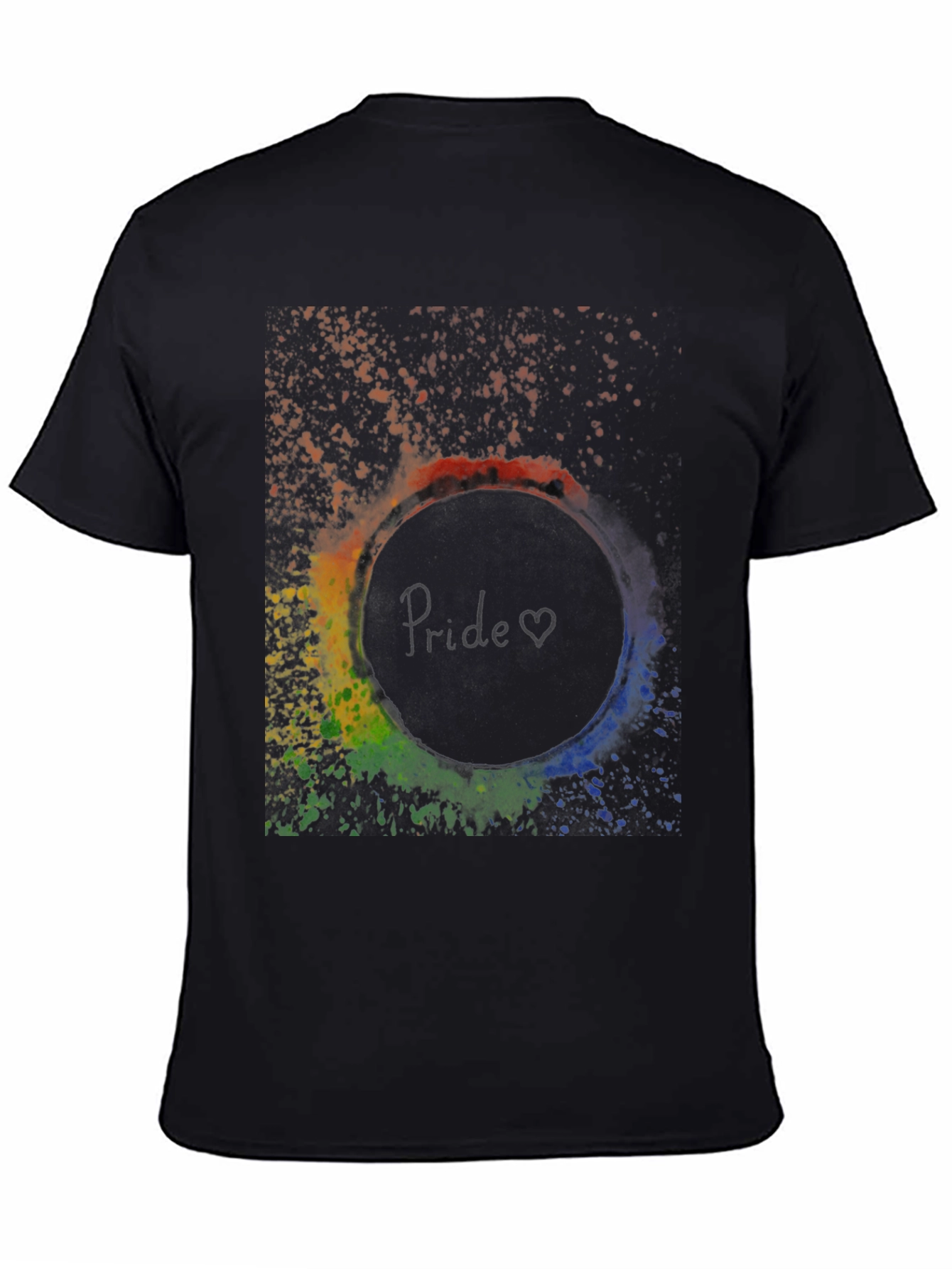 Pride T-Shirt - Rainbow Splatter Circle