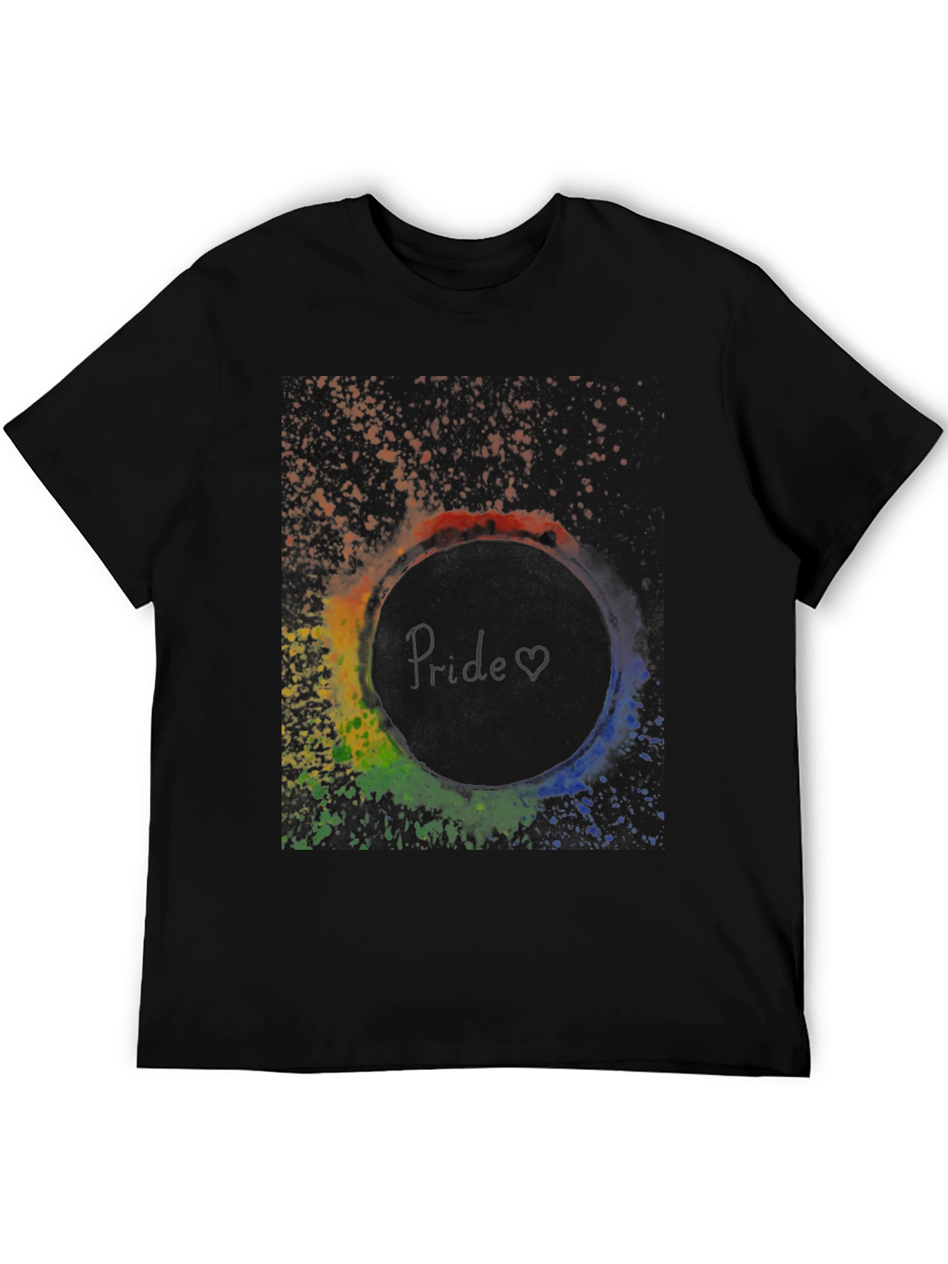 Pride T-Shirt - Rainbow Splatter Circle