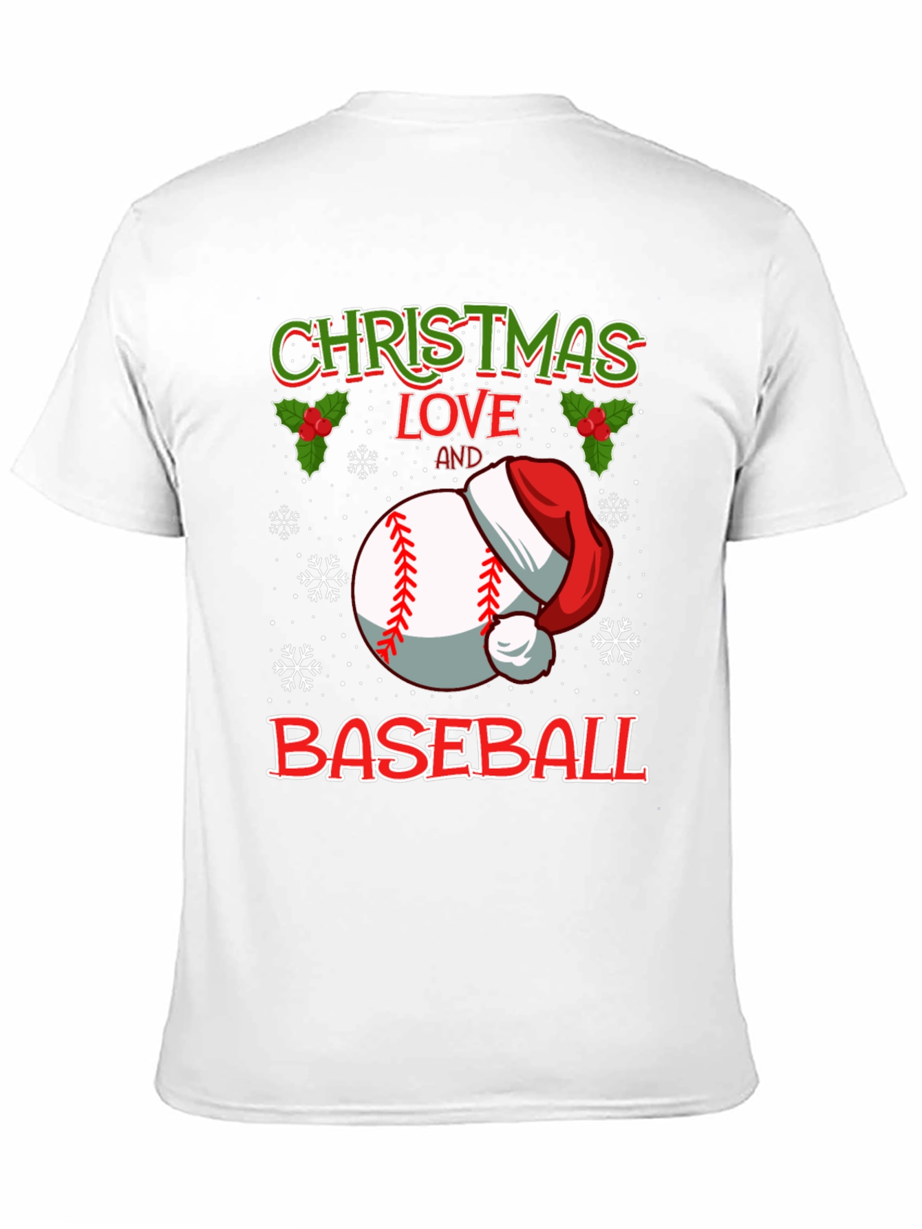 Christmas Baseball Love Graphic T-Shirt