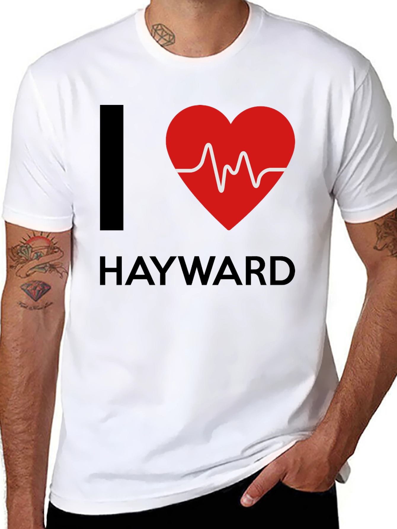 I Heart Hayward Graphic Tee - Black Cotton T-Shirt