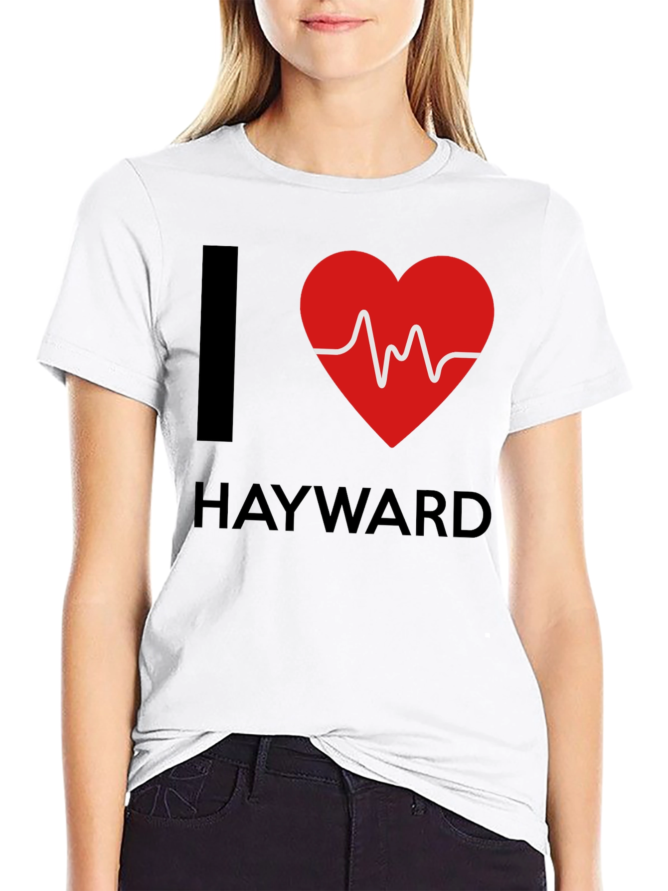 I Heart Hayward Graphic Tee - Black Cotton T-Shirt