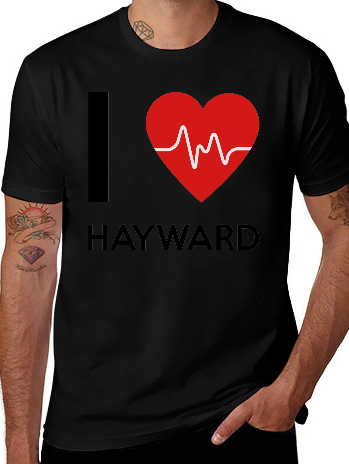 I Heart Hayward Graphic Tee - Black Cotton T-Shirt