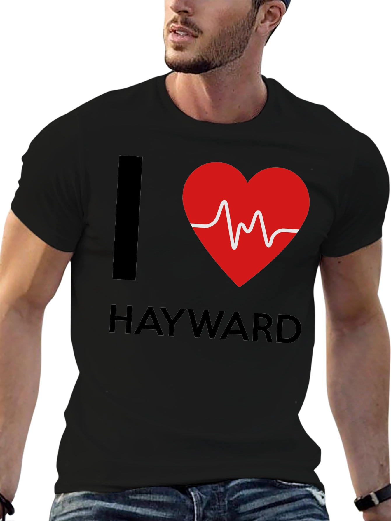 I Heart Hayward Graphic Tee - Black Cotton T-Shirt