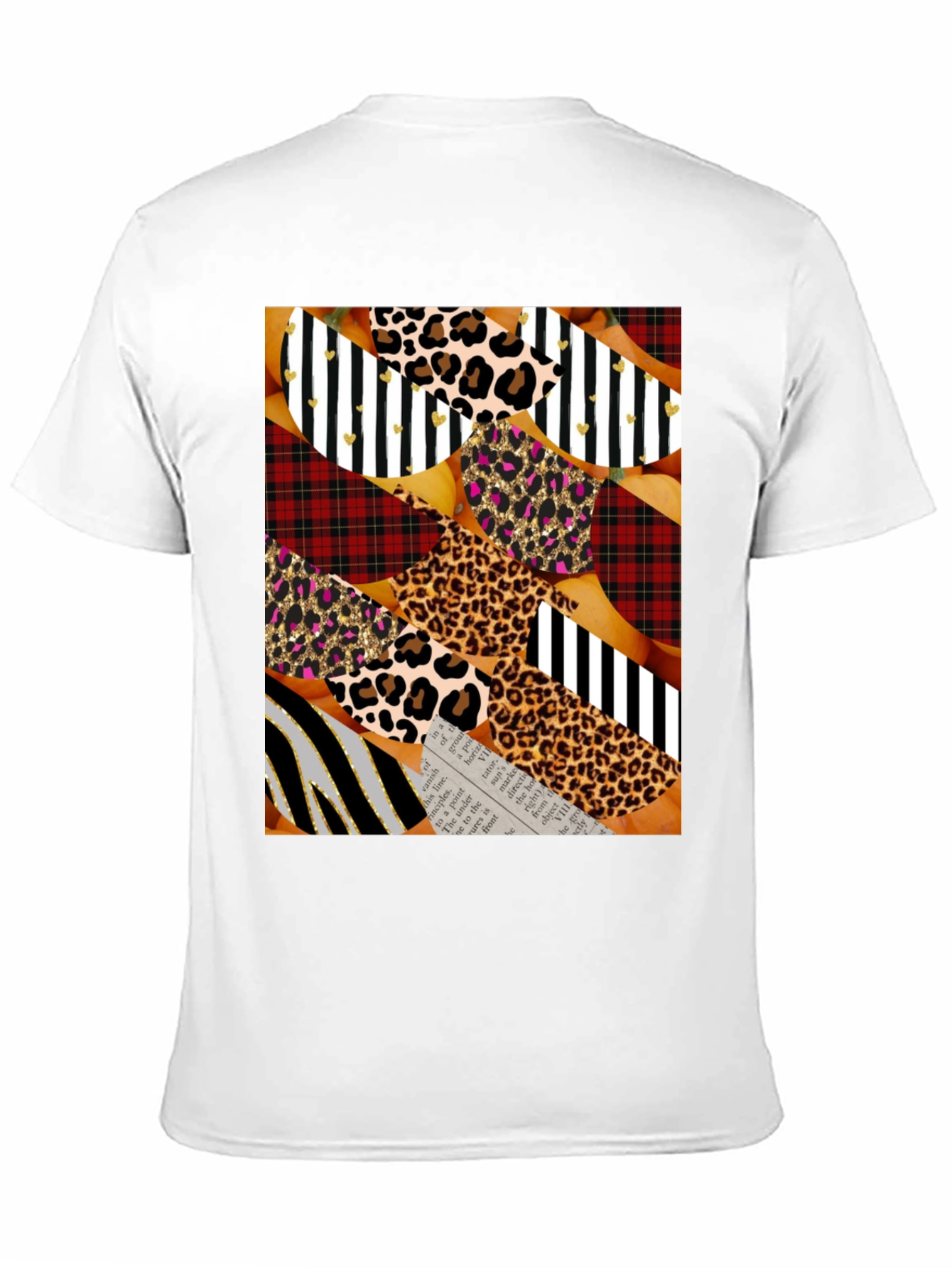 Abstract Patchwork Print Crew Neck T-Shirt