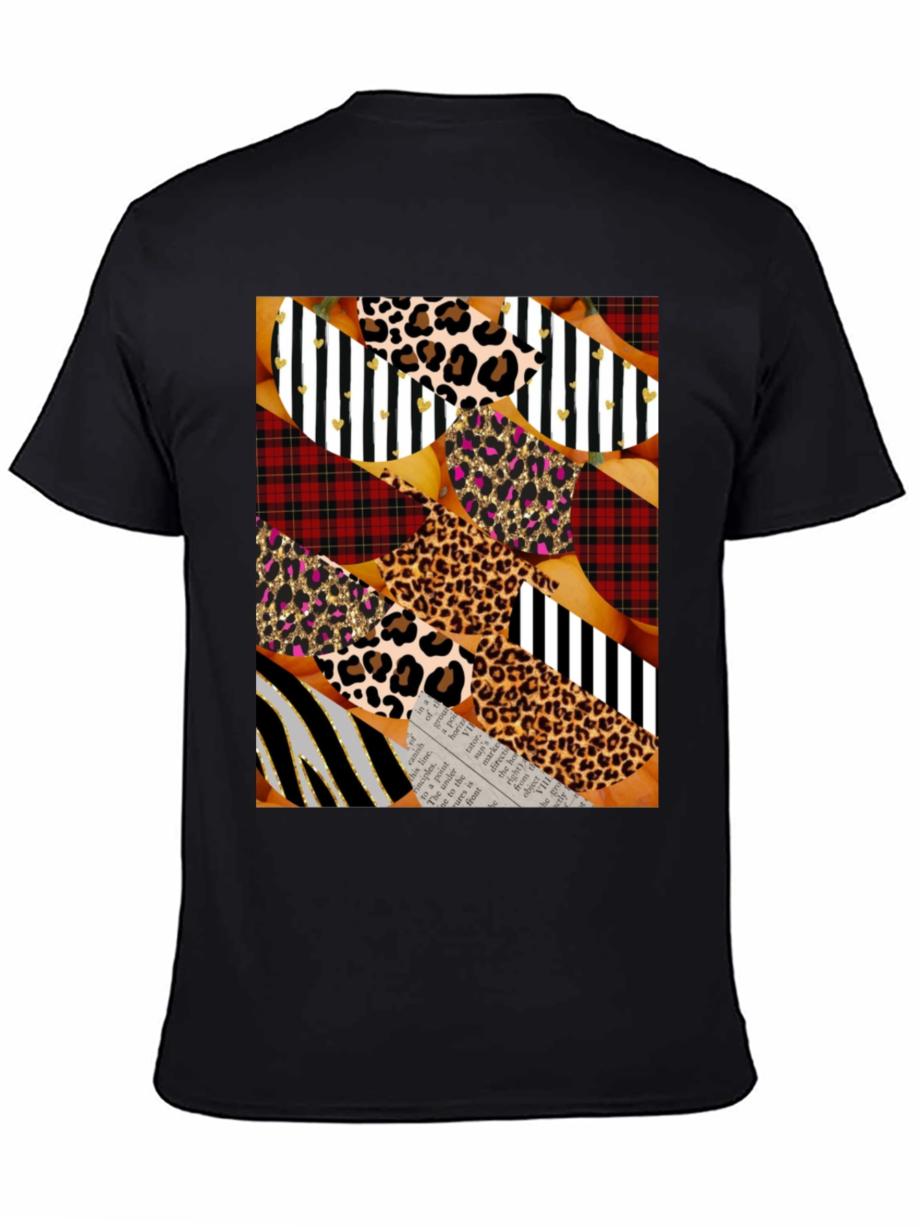 Abstract Patchwork Print Crew Neck T-Shirt