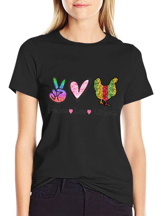 Peace Love Chickens Graphic Tee