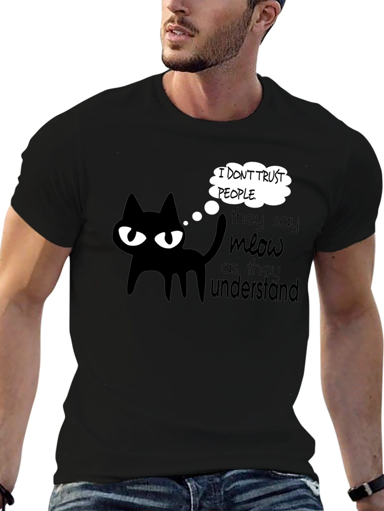 Cynical Cat Tee: I Dont Trust People Graphic T-Shirt