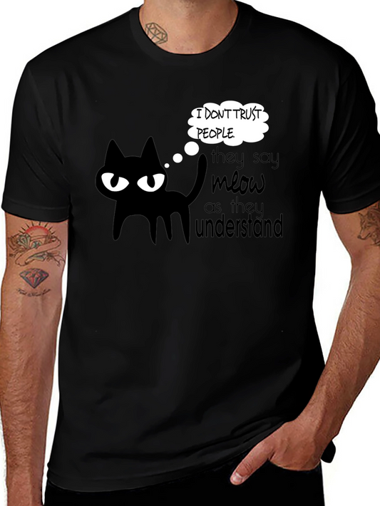 Cynical Cat Tee: I Dont Trust People Graphic T-Shirt