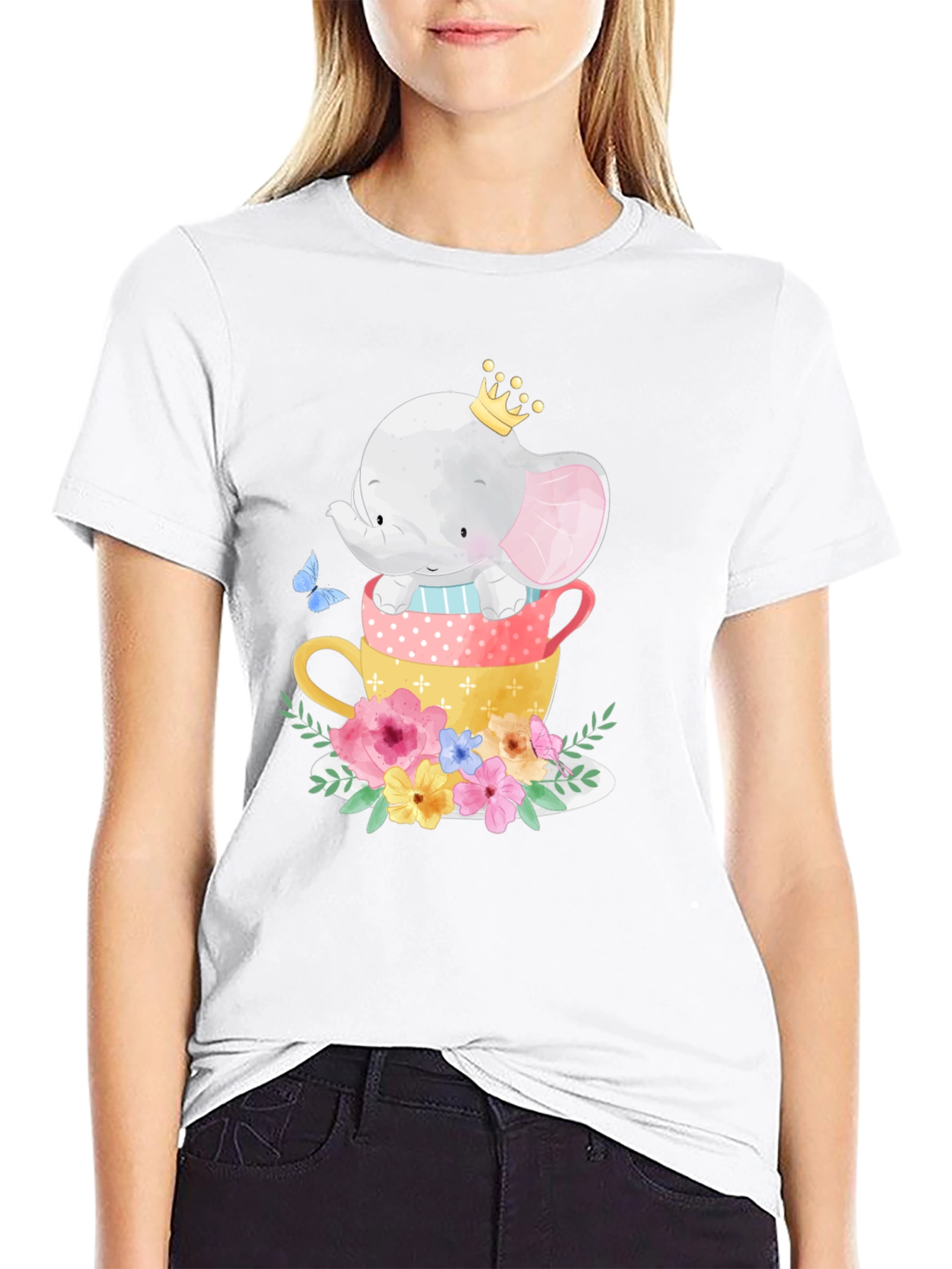 Elephant in Teacups Graphic Tee