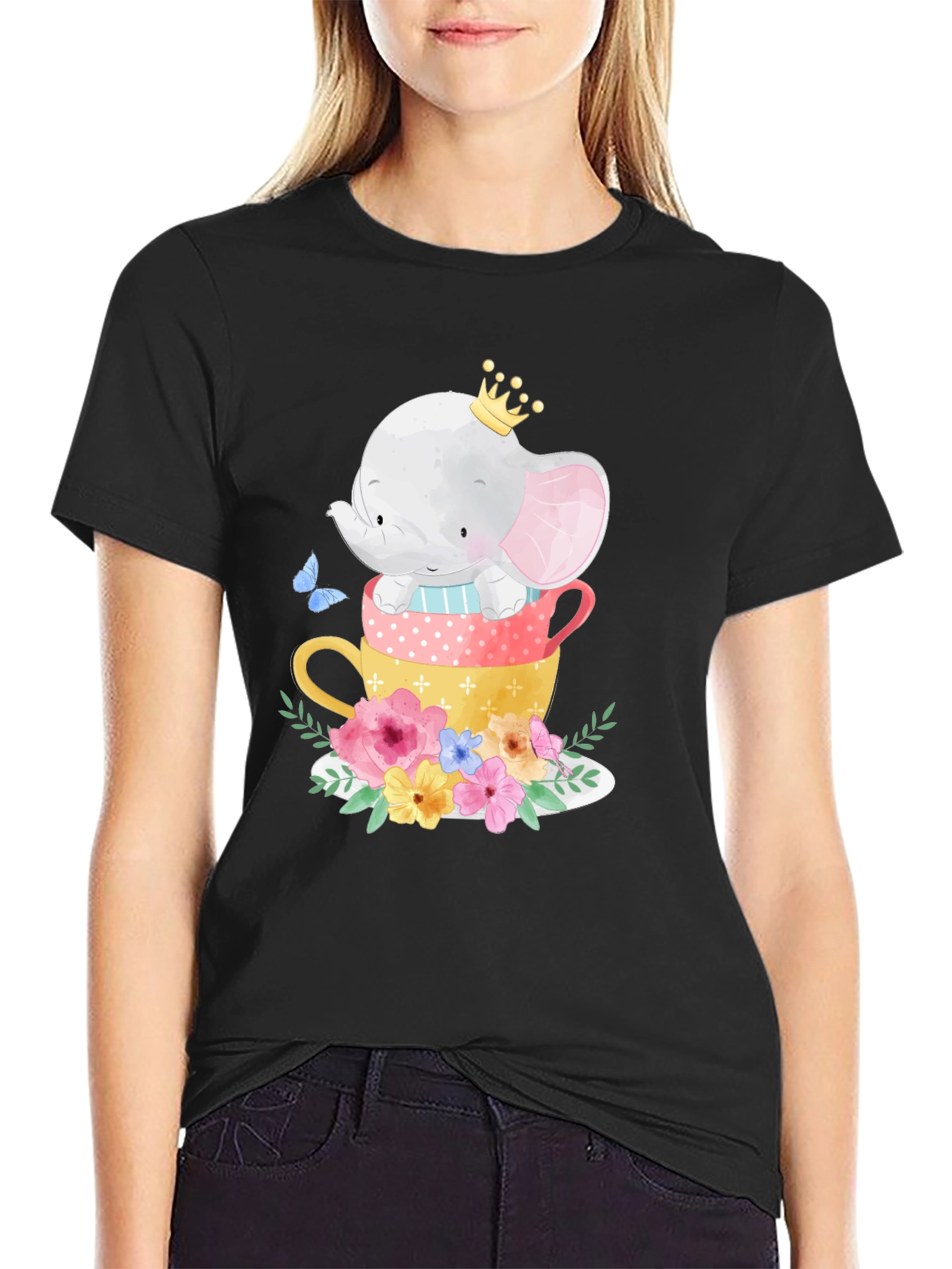 Elephant in Teacups Graphic Tee
