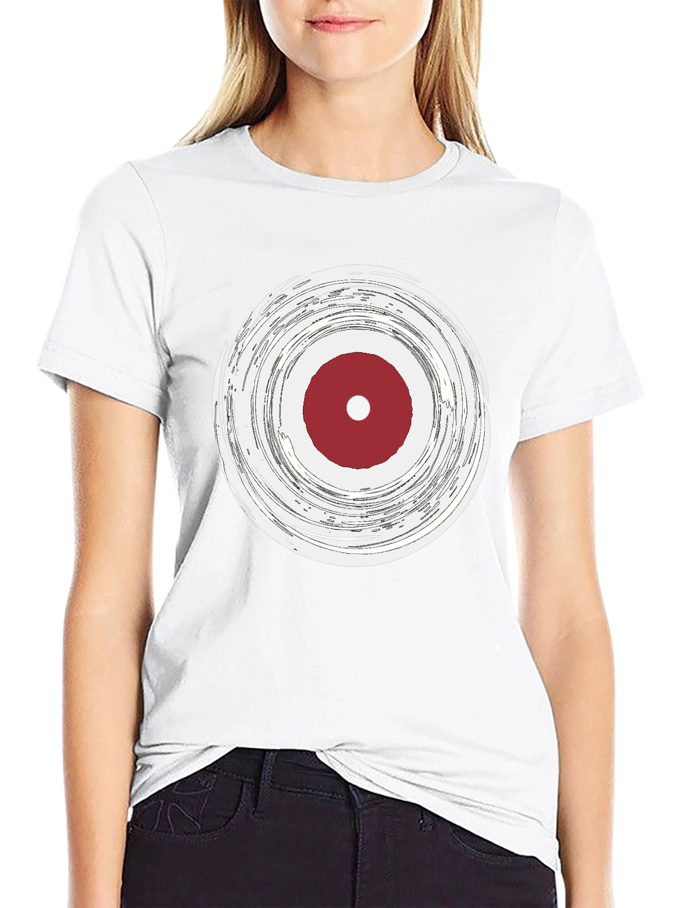 Abstract Target Graphic Tee - Stylish Mens Black T-Shirt