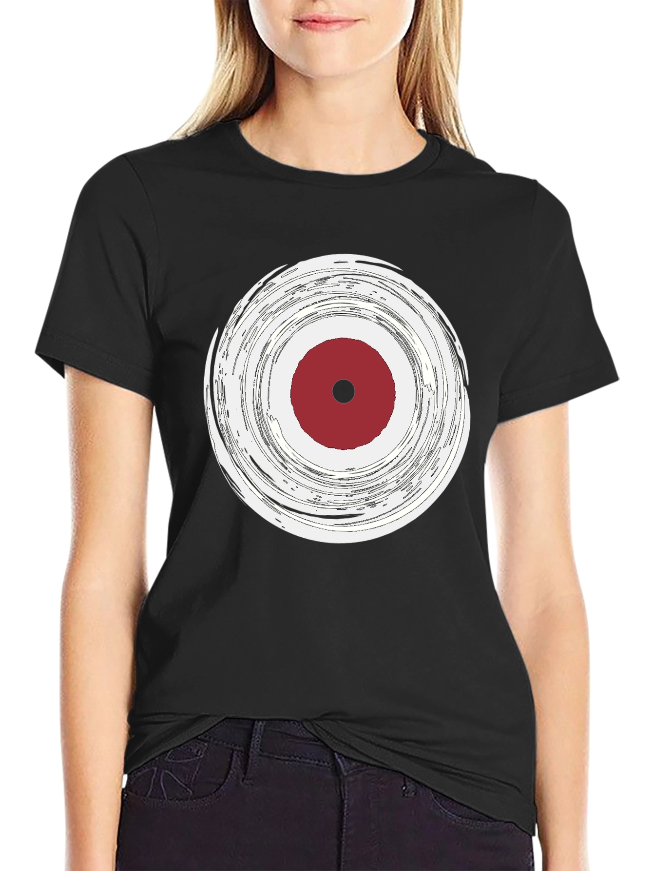 Abstract Target Graphic Tee - Stylish Mens Black T-Shirt