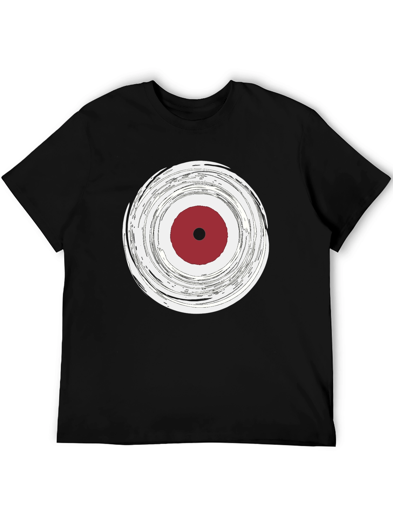 Abstract Target Graphic Tee - Stylish Mens Black T-Shirt