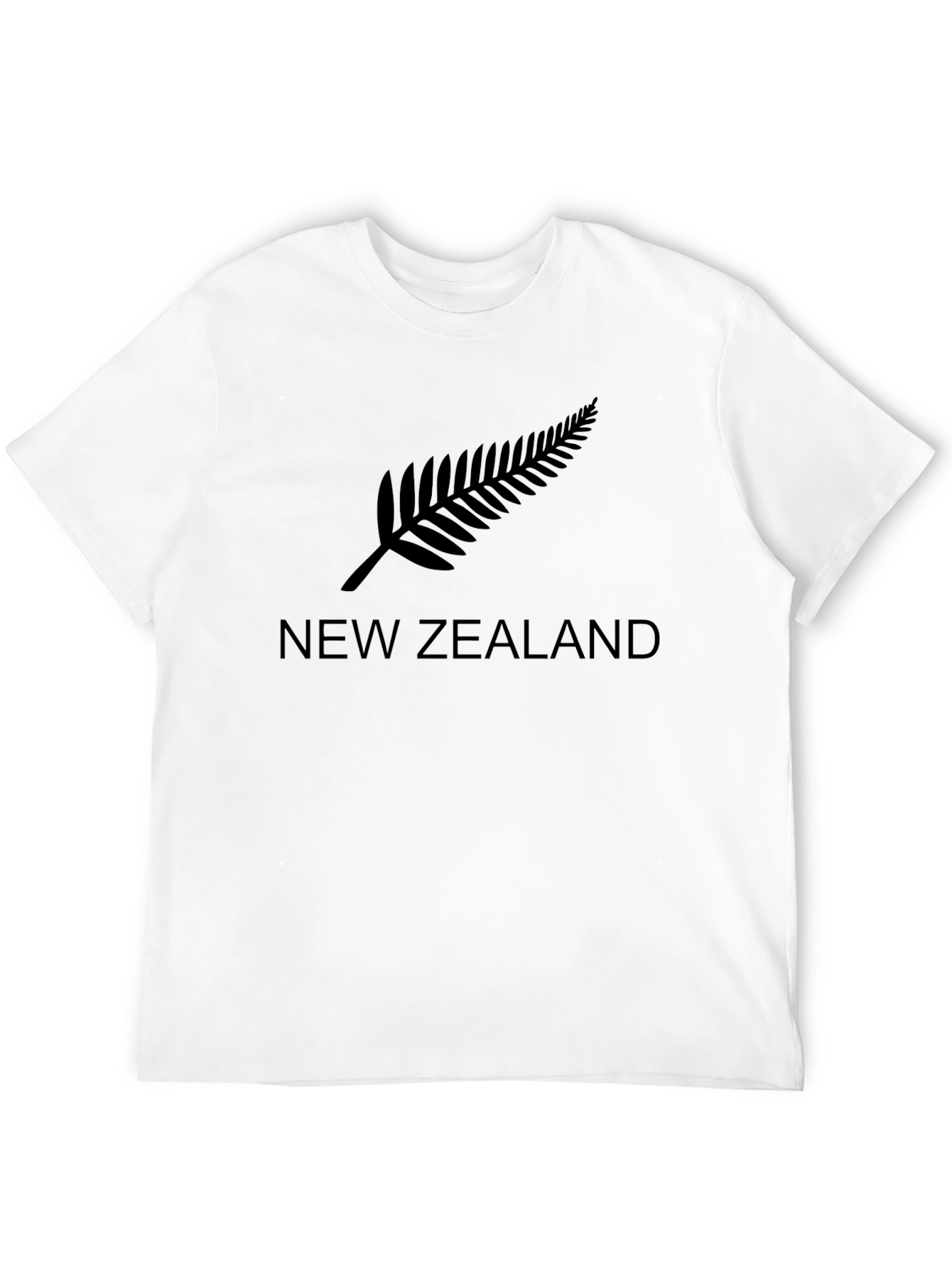 New Zealand Fern Print Black T-Shirt