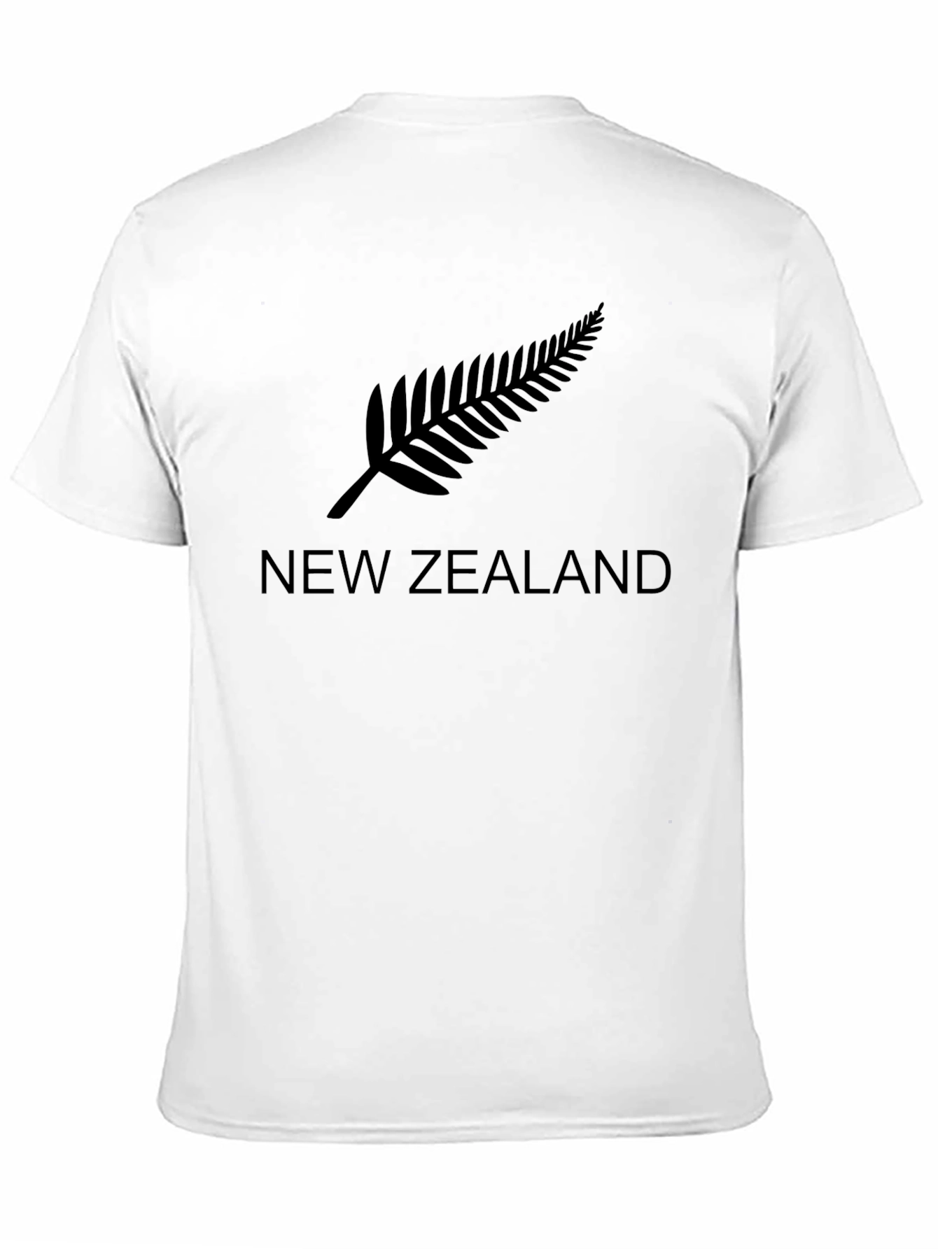 New Zealand Fern Print Black T-Shirt