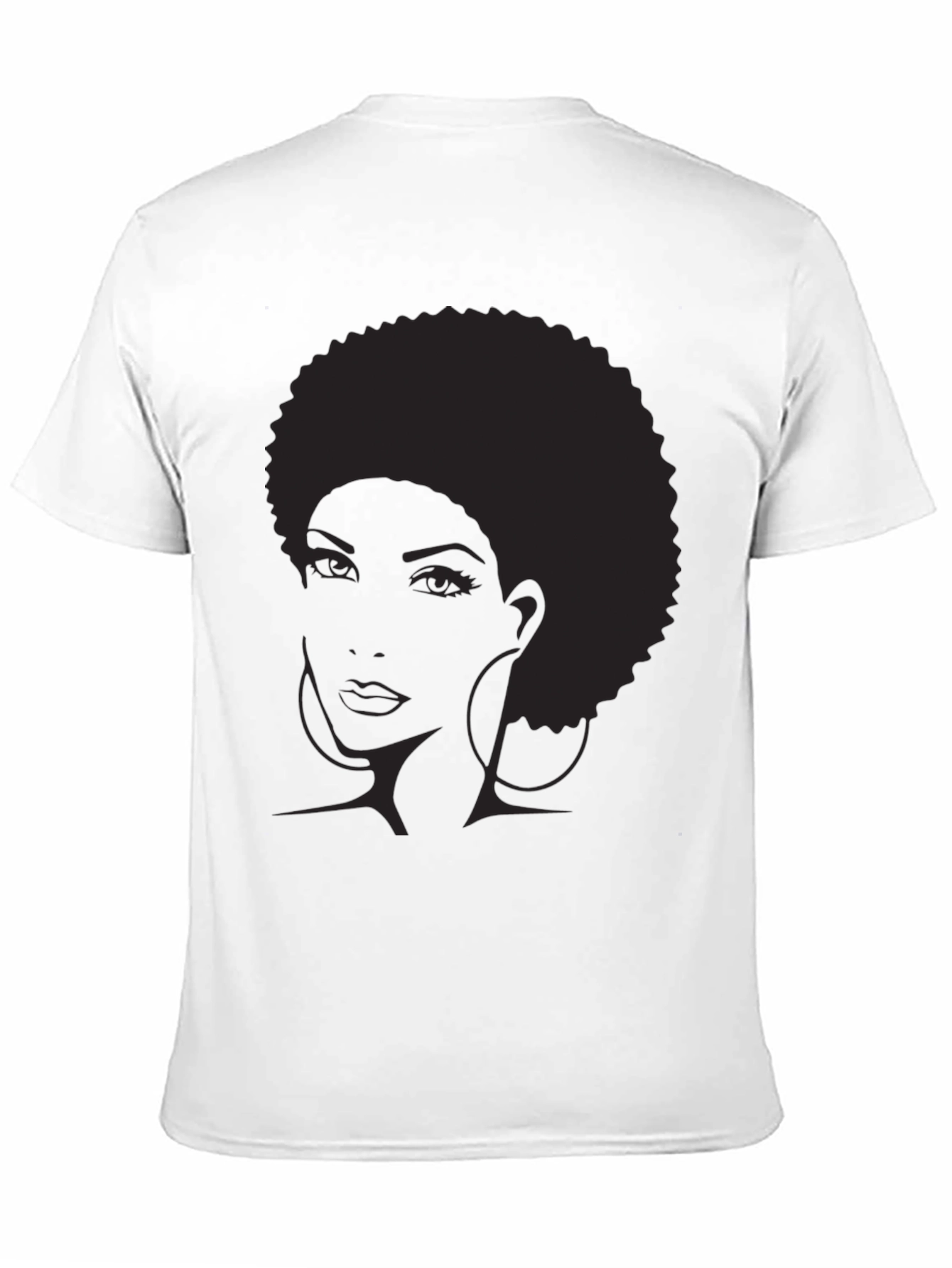 Afro Silhouette Graphic Tee - Black Cotton Blend