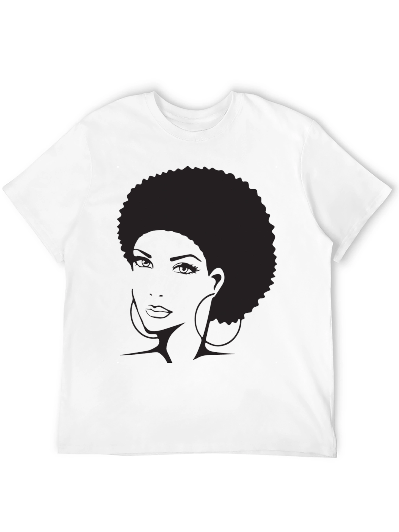 Afro Silhouette Graphic Tee - Black Cotton Blend