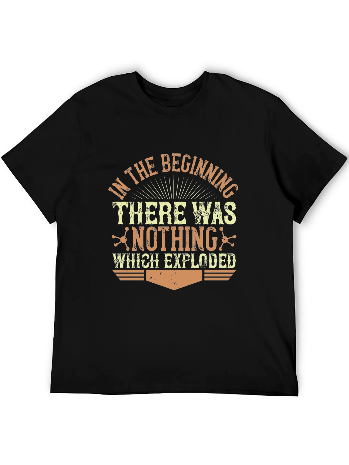 In The Beginning Graphic Print Black T-Shirt