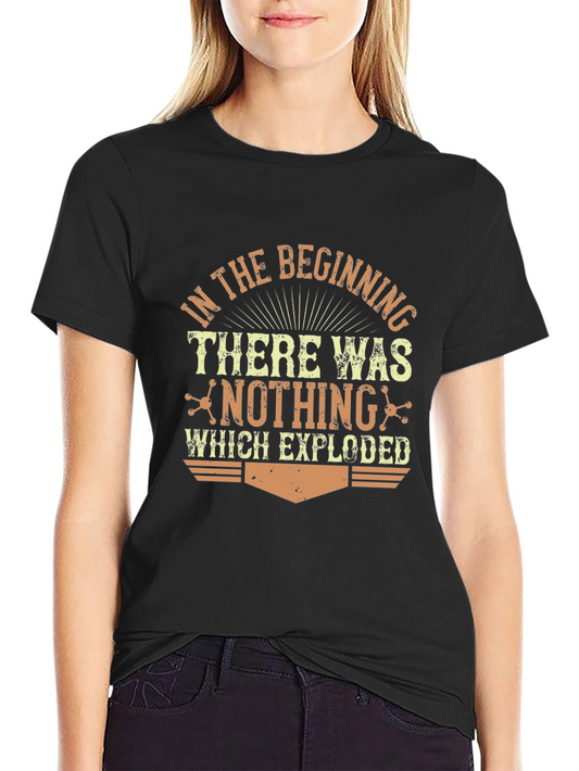 In The Beginning Graphic Print Black T-Shirt