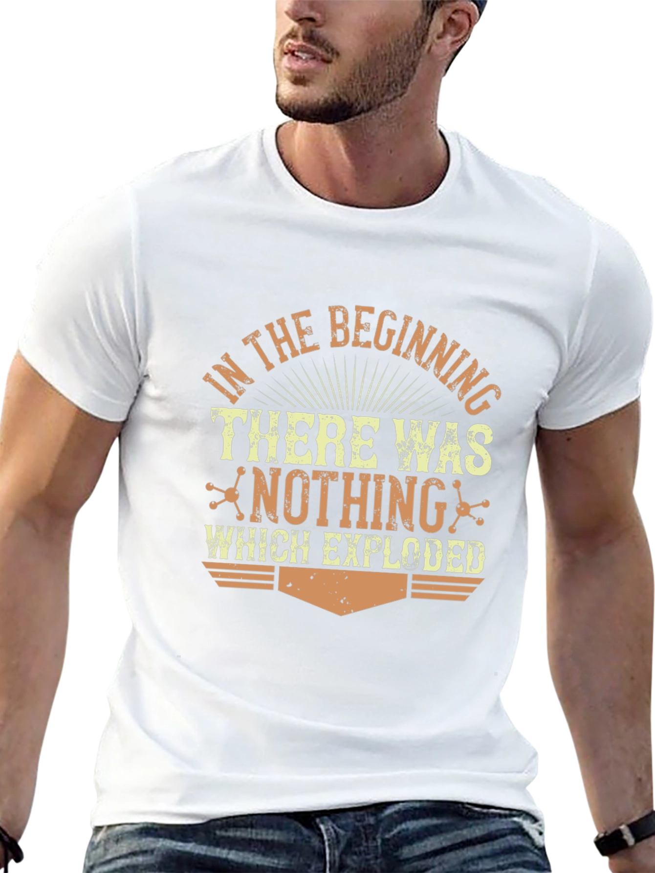 In The Beginning Graphic Print Black T-Shirt