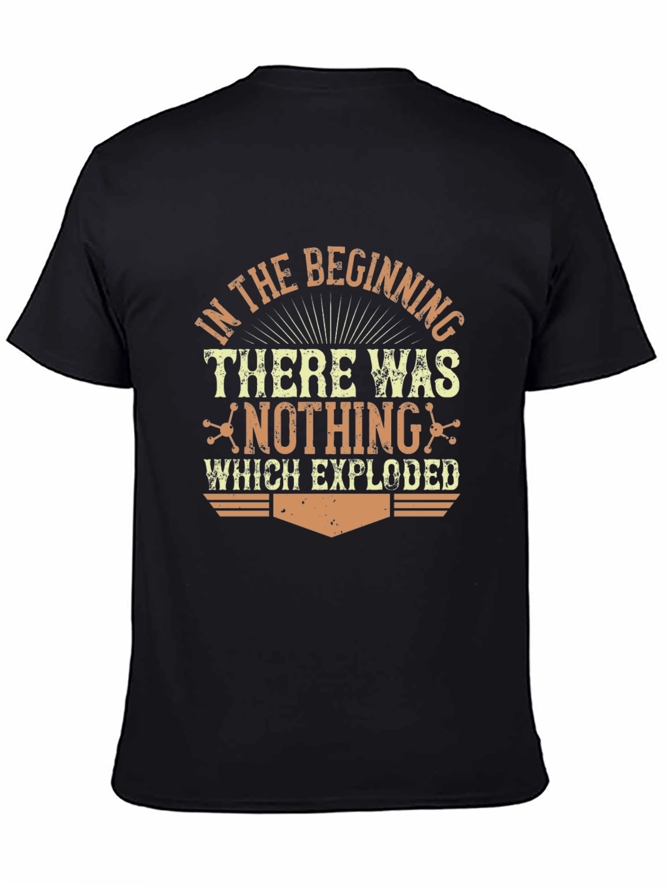 In The Beginning Graphic Print Black T-Shirt