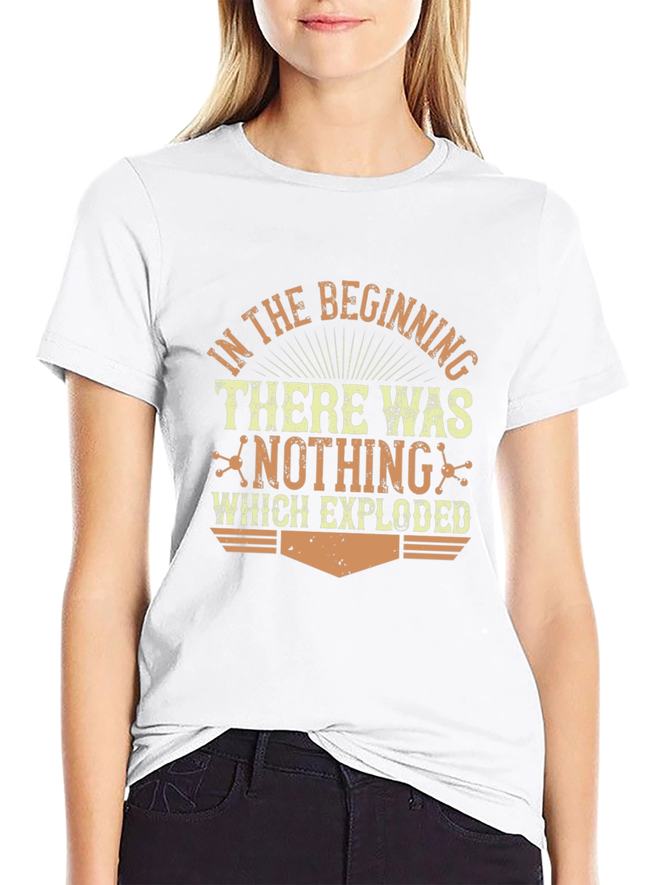 In The Beginning Graphic Print Black T-Shirt