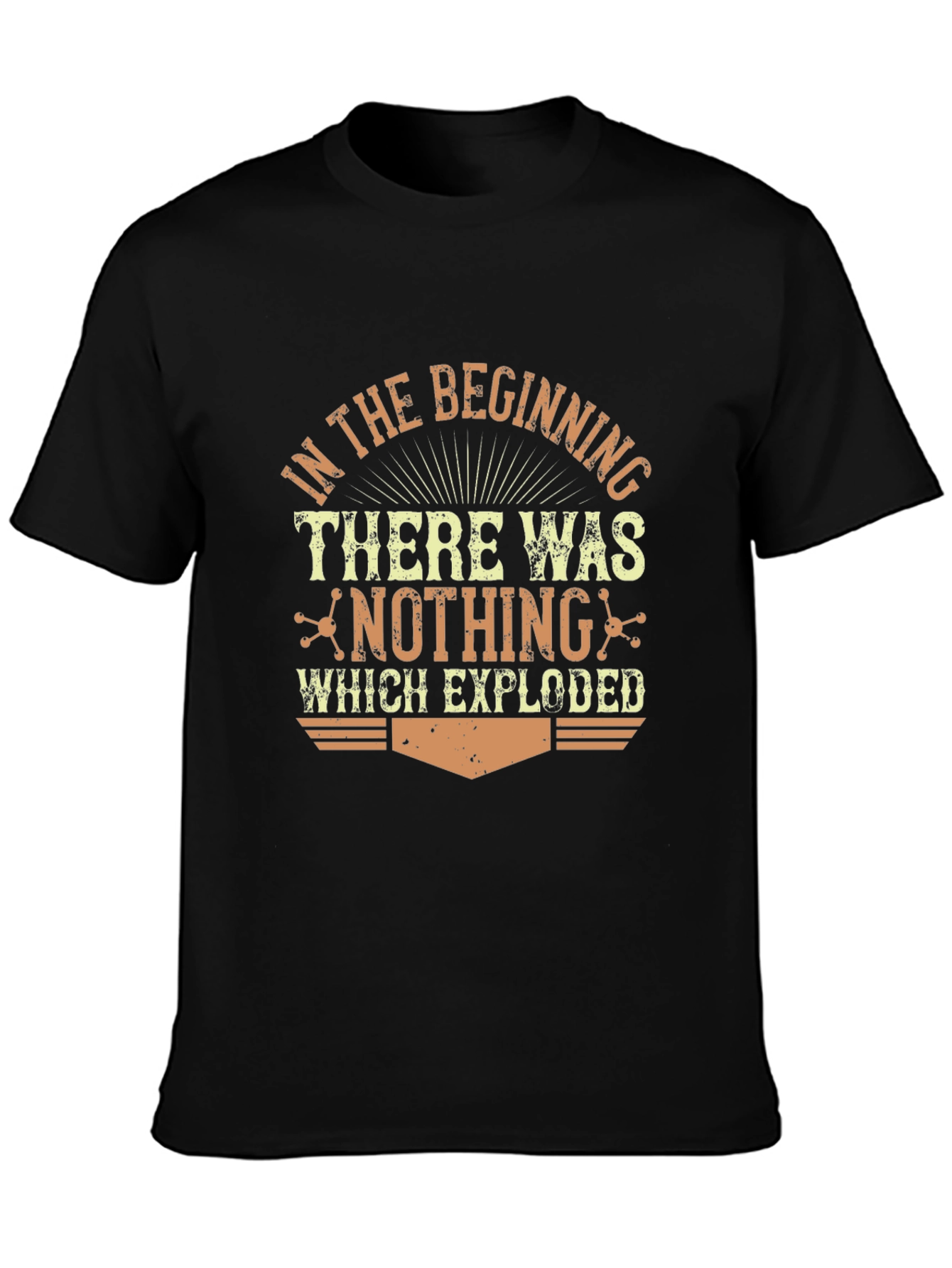 In The Beginning Graphic Print Black T-Shirt