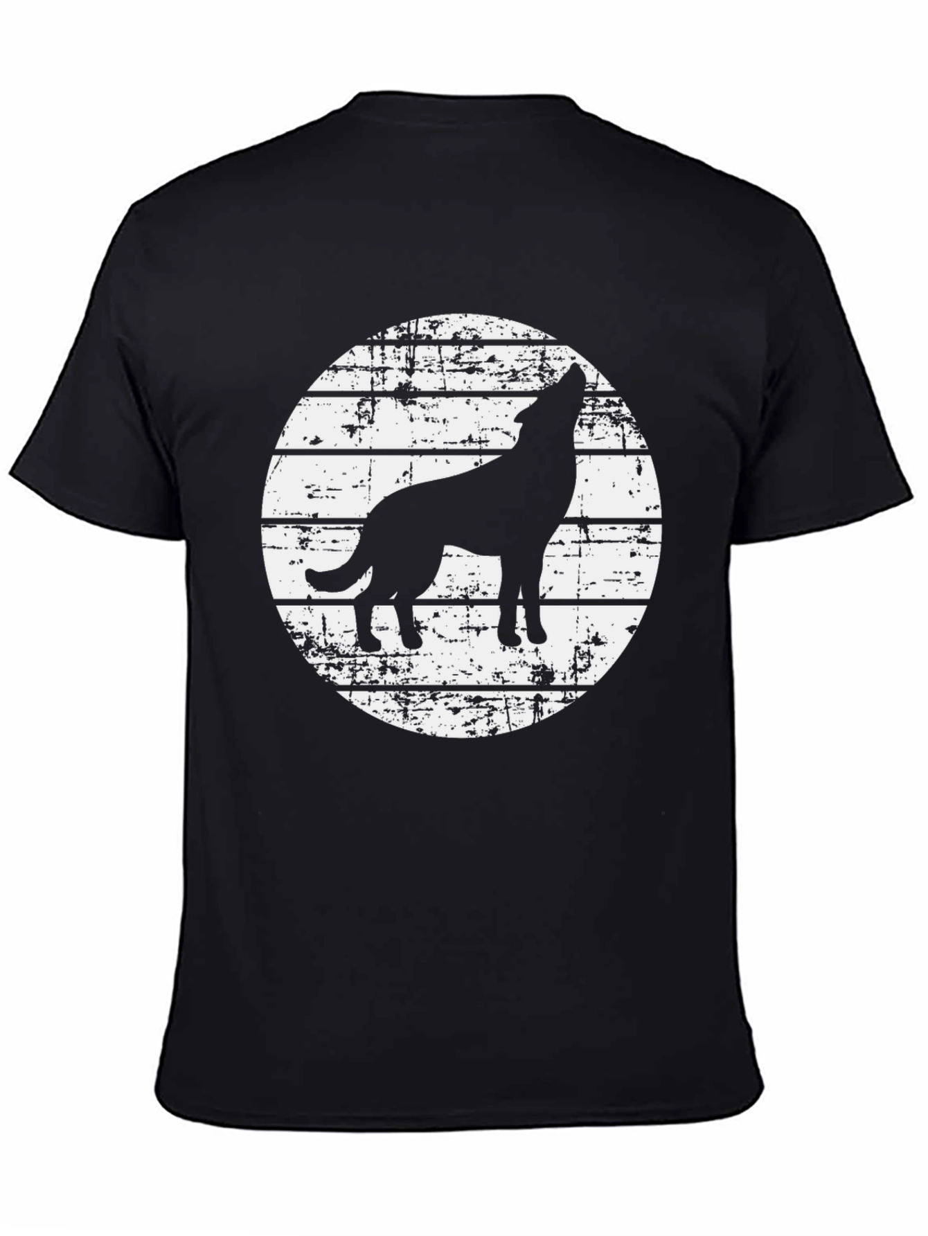 Wolf Silhouette Graphic Tee - Black