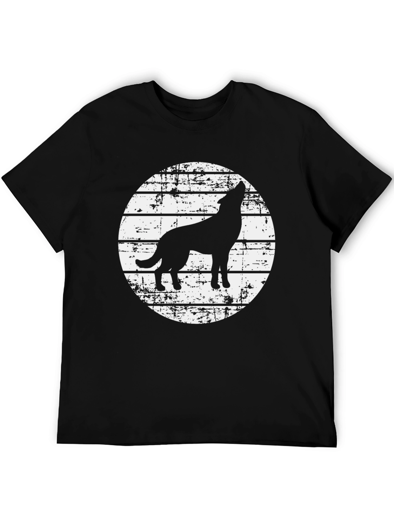 Wolf Silhouette Graphic Tee - Black