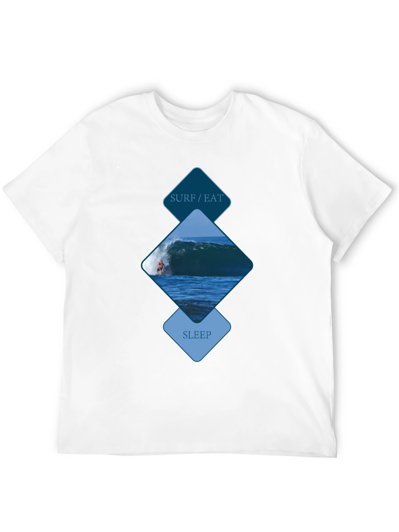 Surf/Eat/Sleep Graphic Tee - Black Cotton Shirt