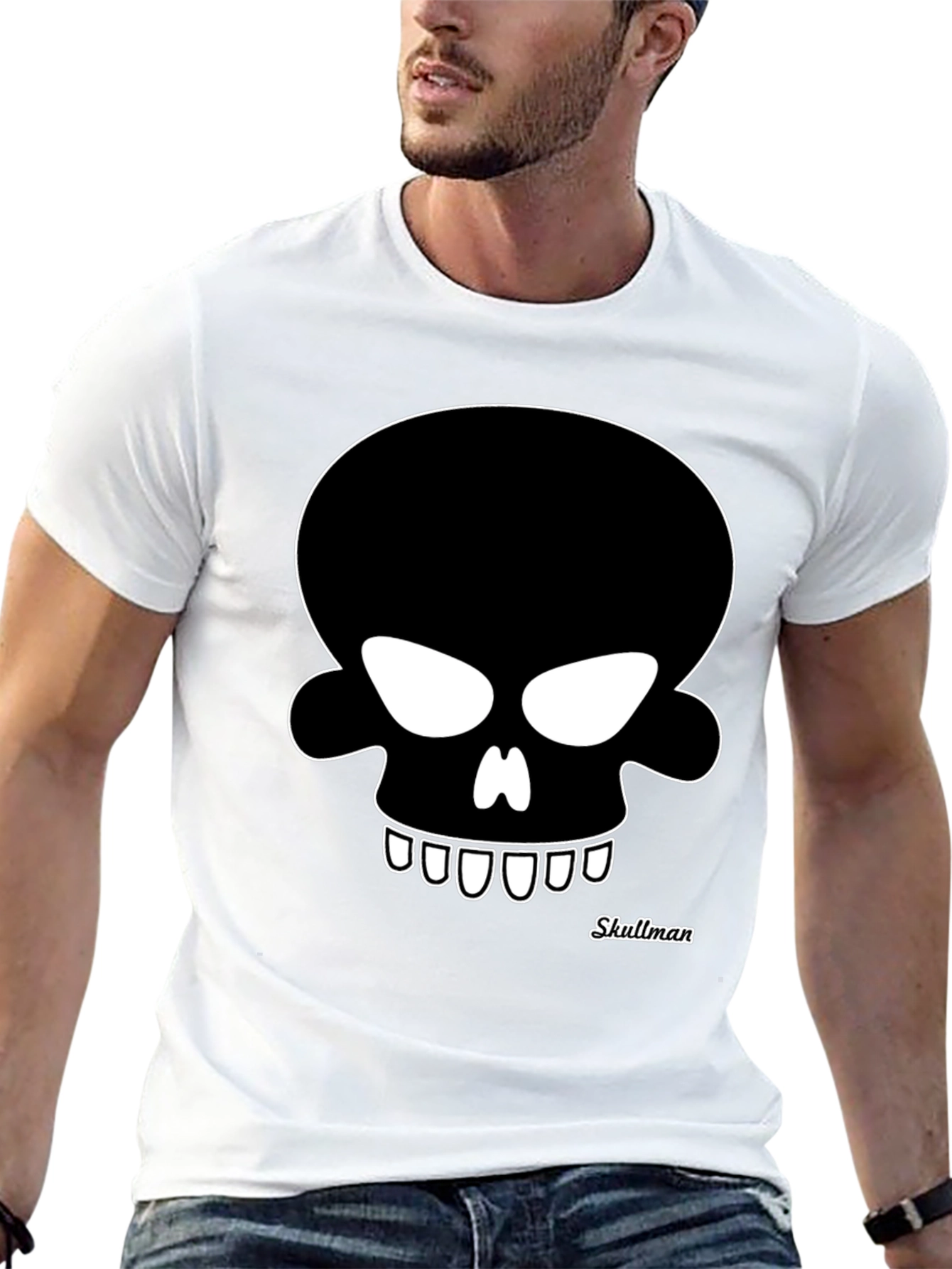 Skullman Graphic Tee - Bold Black Cotton T-Shirt
