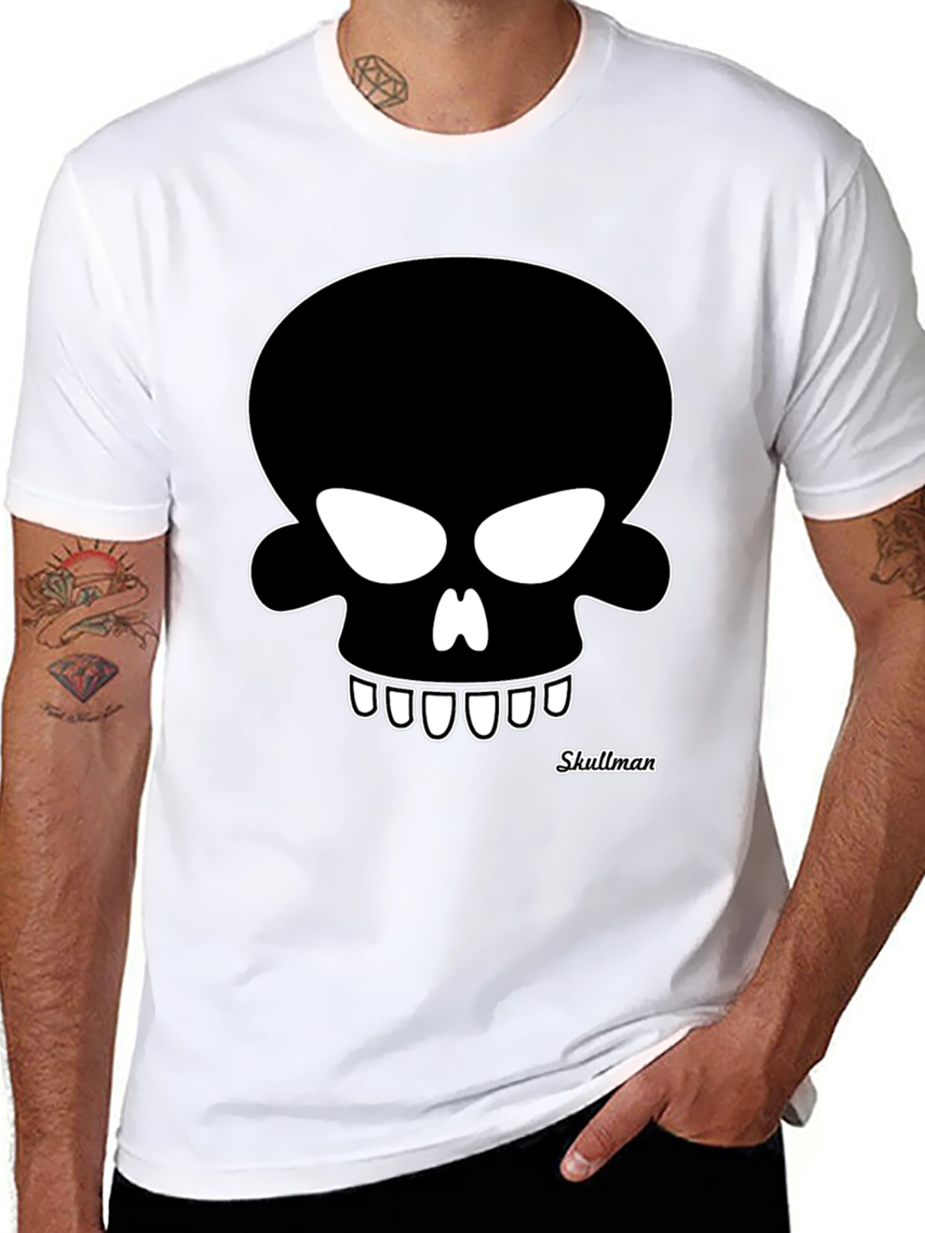 Skullman Graphic Tee - Bold Black Cotton T-Shirt