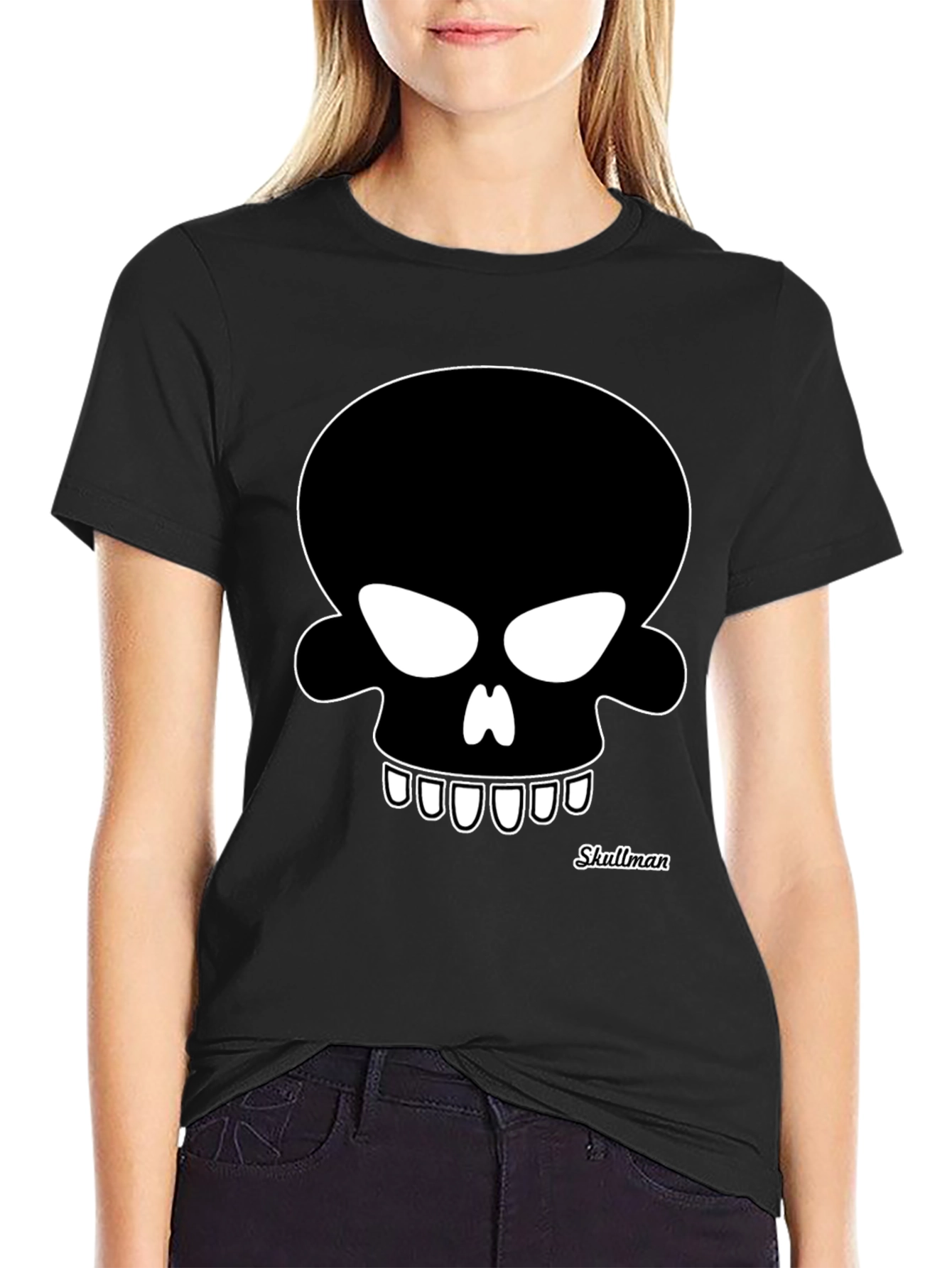 Skullman Graphic Tee - Bold Black Cotton T-Shirt
